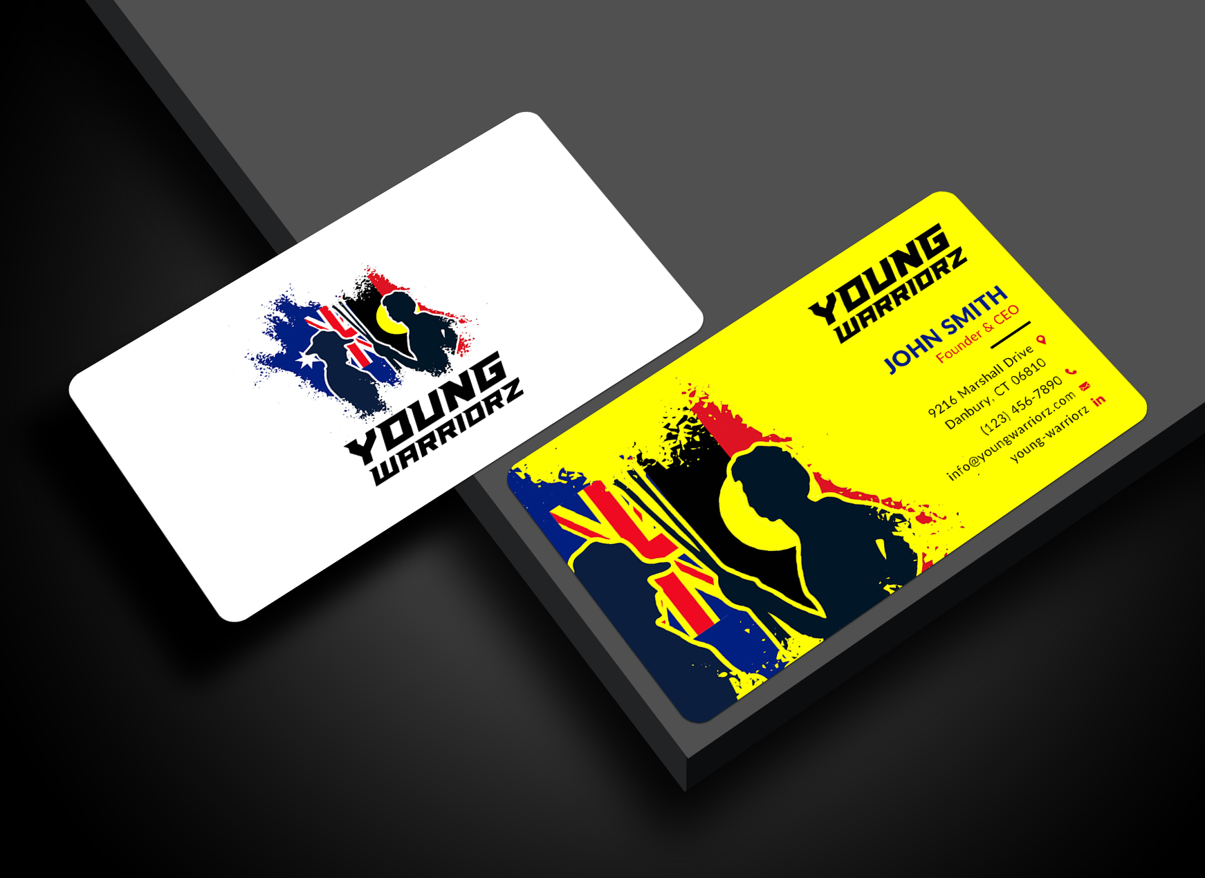 Business Card Design by Sun Moon Graphic Designer for Young Warriorz | Design #32747327