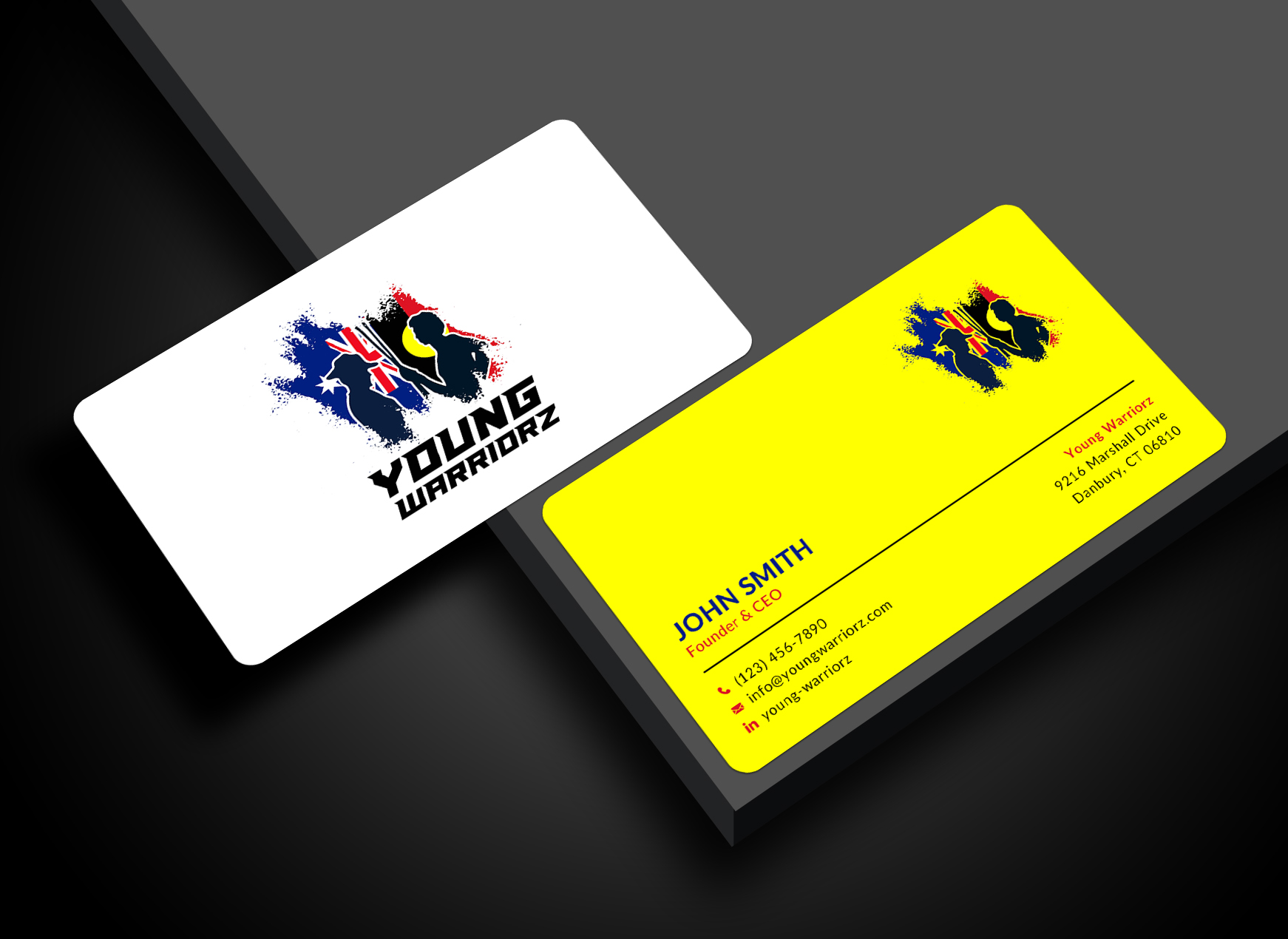 Business Card Design by Sun Moon Graphic Designer for Young Warriorz | Design #32747329