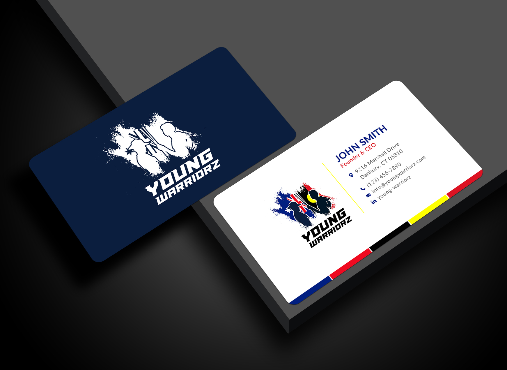 Business Card Design by Sun Moon Graphic Designer for Young Warriorz | Design #32747333
