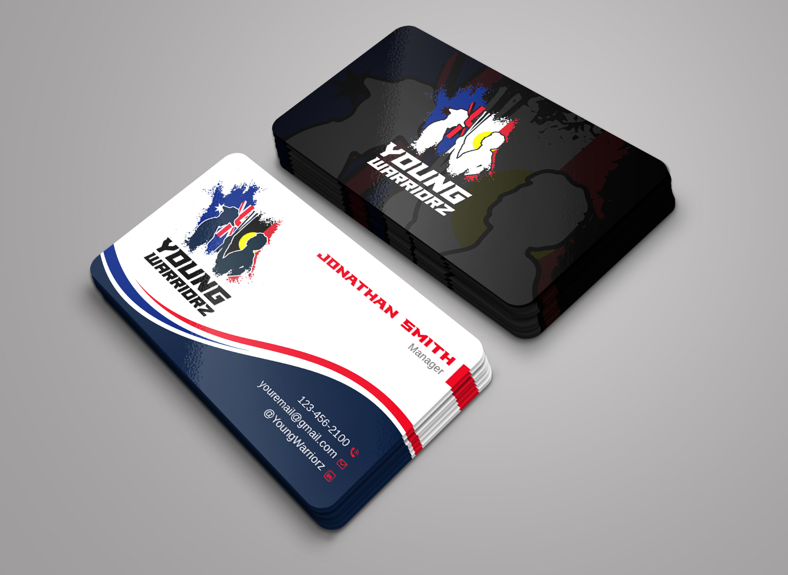 Business Card Design by LAXMI DESIGNHUB for Young Warriorz | Design #32749343