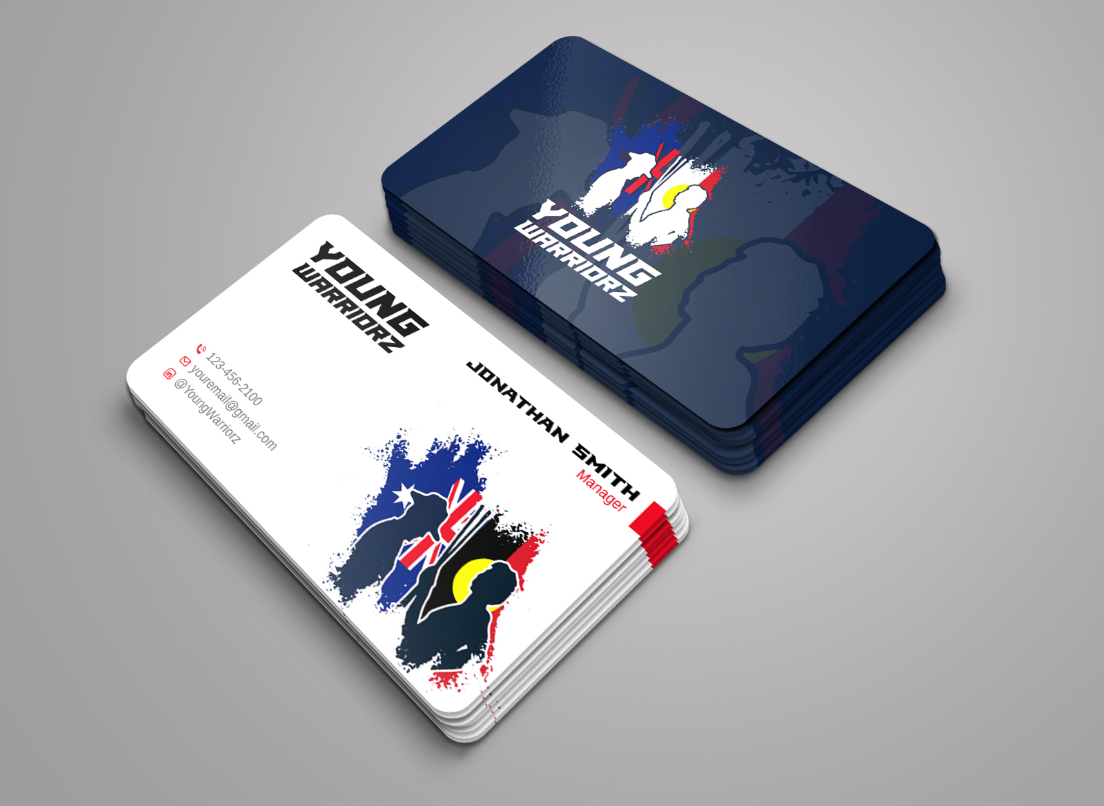 Business Card Design by LAXMI DESIGNHUB for Young Warriorz | Design #32749785