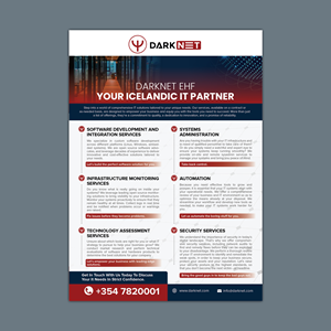 Flyer Design by GraphicMonster for Darknet ehf | Design: #32805865
