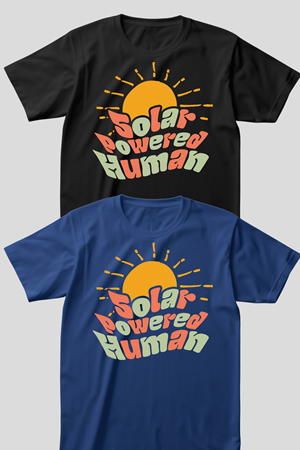 T-shirt Design by Teespixels for SOLAR POWERED HUMAN LLC | Design: #32769459