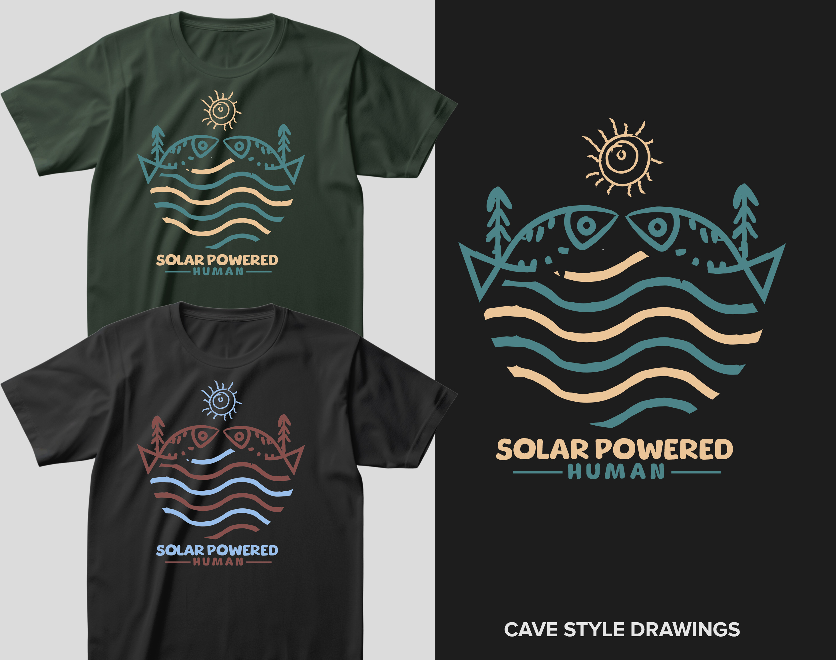 T-shirt Design by Teespixels for SOLAR POWERED HUMAN LLC | Design #32769466