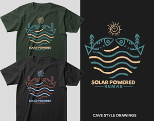 T-shirt Design by Teespixels for SOLAR POWERED HUMAN LLC | Design: #32769466