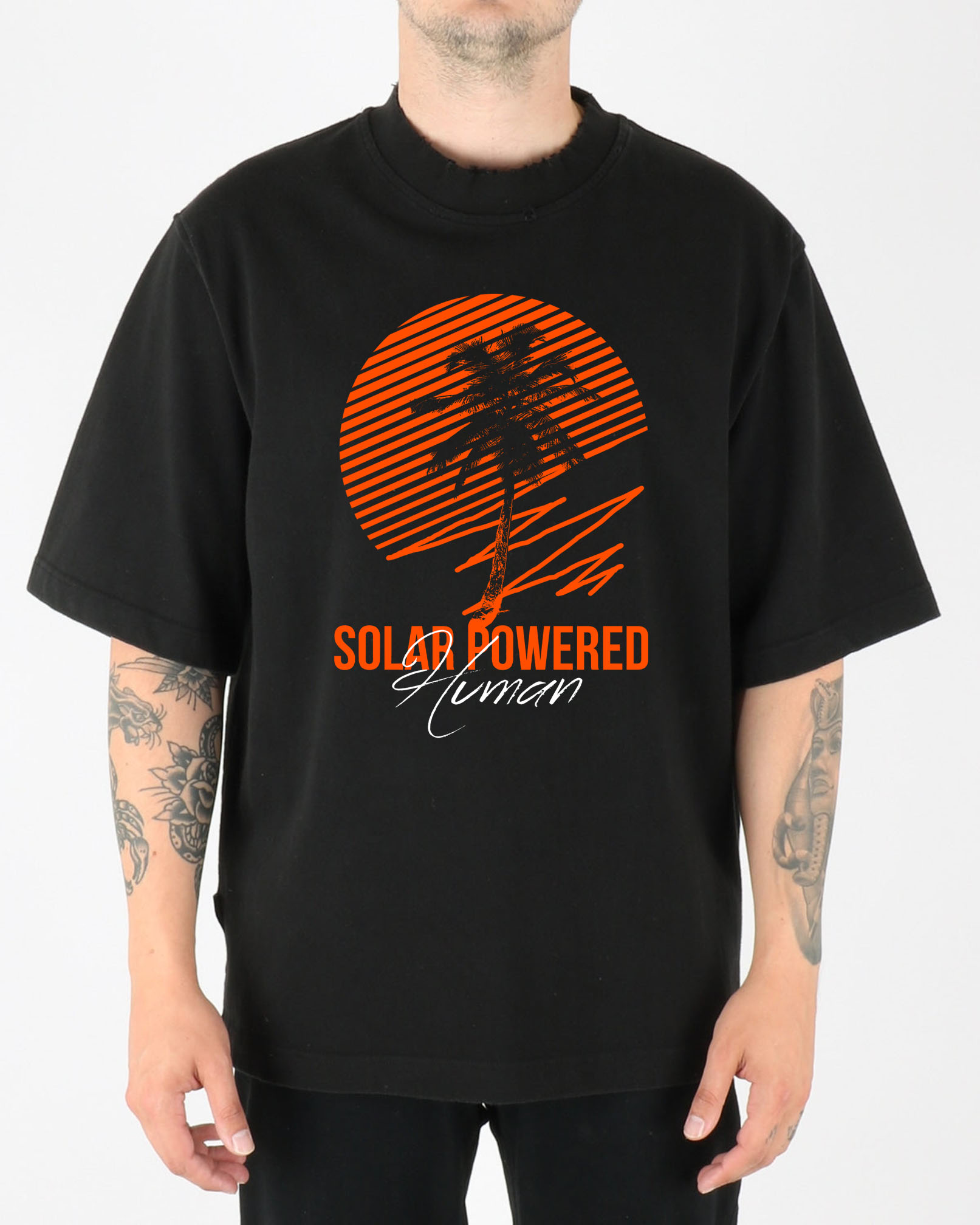 T-shirt Design by O_O NIZAL O_O for SOLAR POWERED HUMAN LLC | Design #32807898