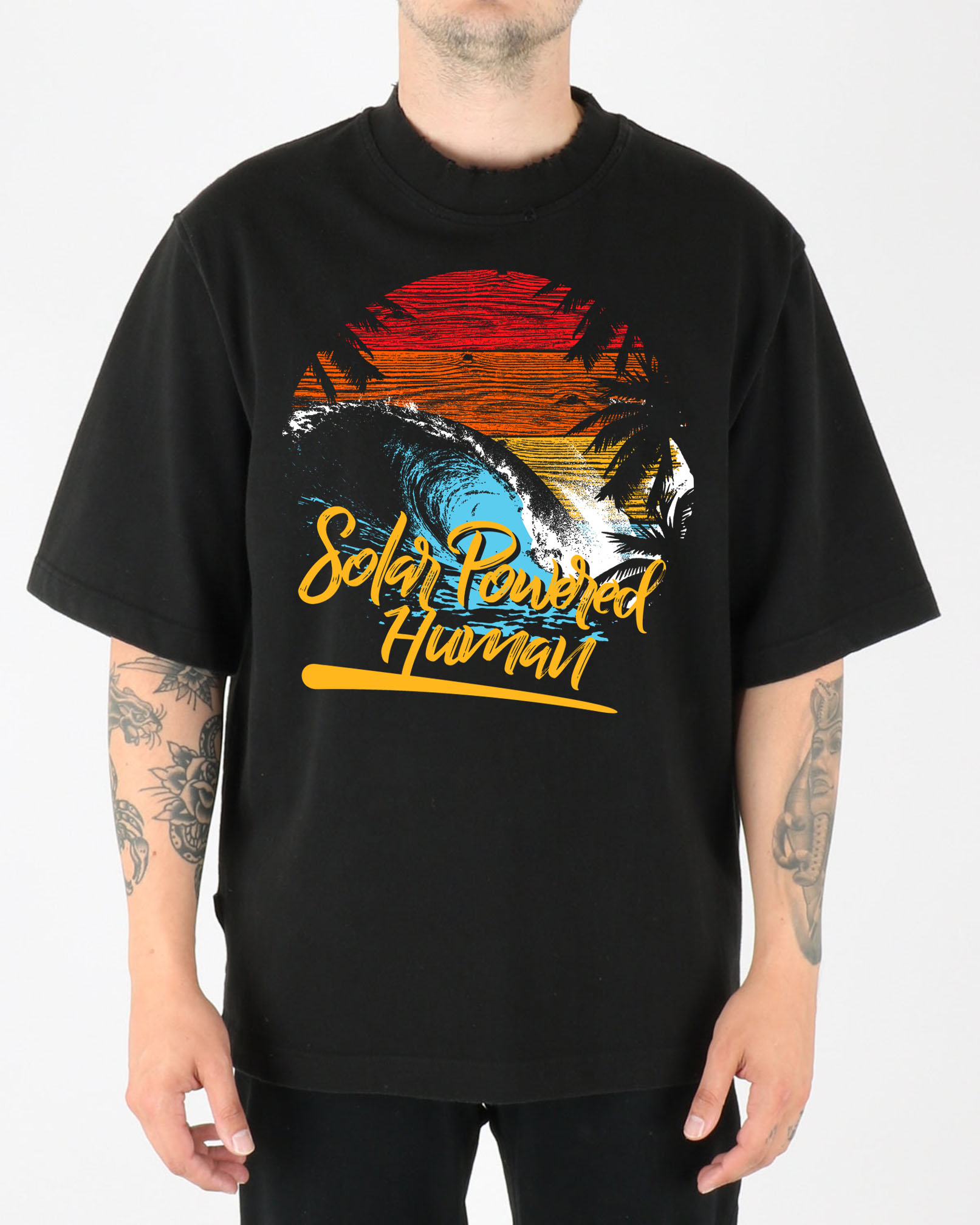 T-shirt Design by O_O NIZAL O_O for SOLAR POWERED HUMAN LLC | Design #32809670