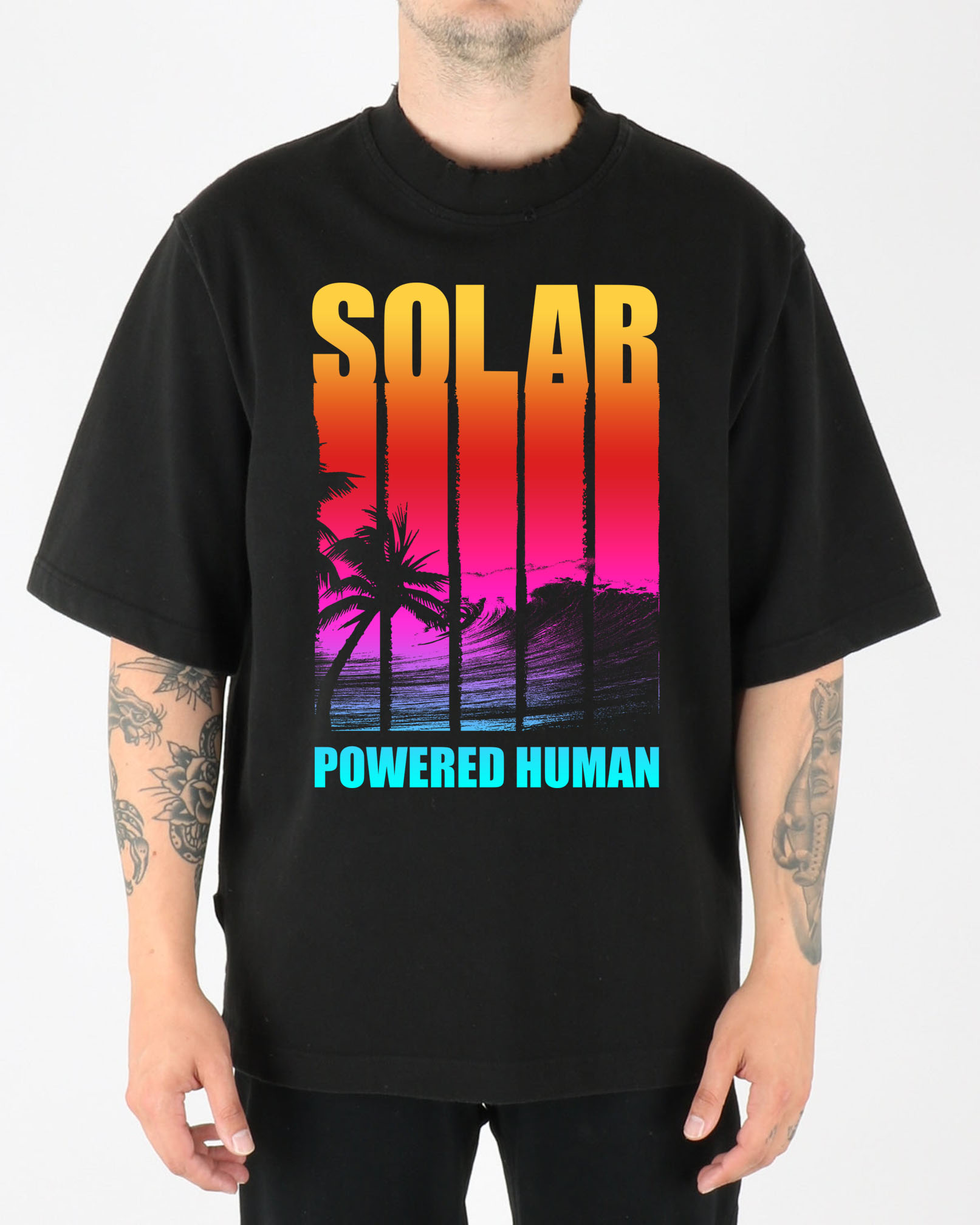 T-shirt Design by O_O NIZAL O_O for SOLAR POWERED HUMAN LLC | Design #32809703