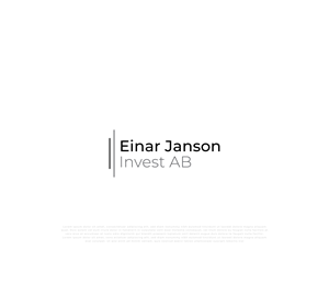 Logo Design by mehedi.h for Einar Janson Invest AB | Design: #32770284