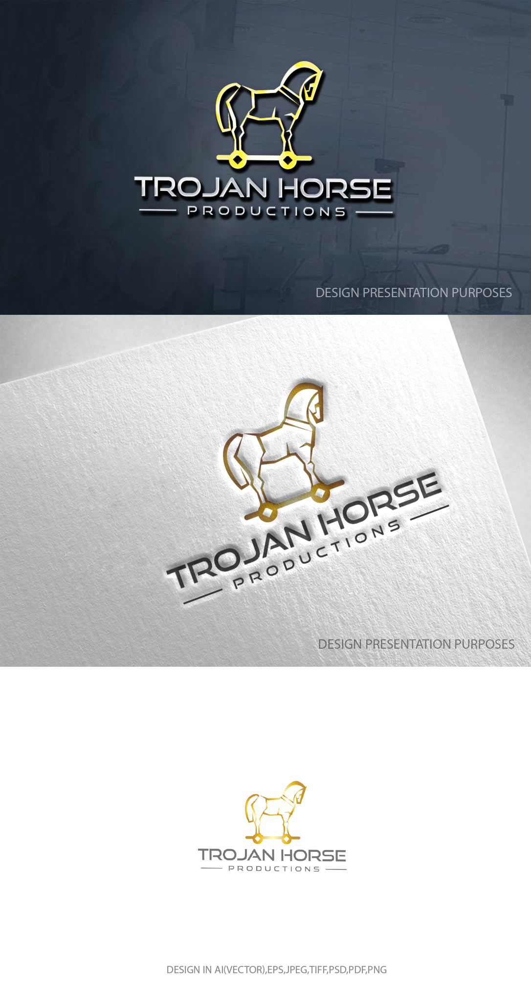 Diseño de Logo por zebronicgraphic para Trojan Horse Productions | Diseño #32777315