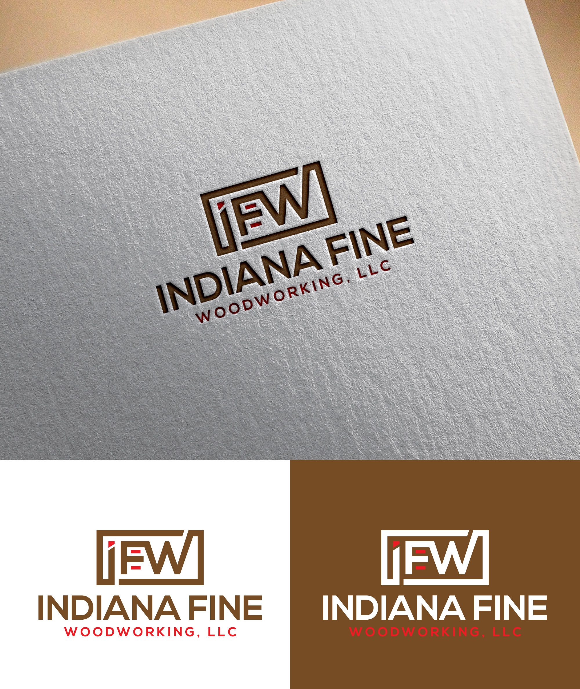 Logo Design by 100%design for Indiana Fine Woodworking, LLC | Design #32778787