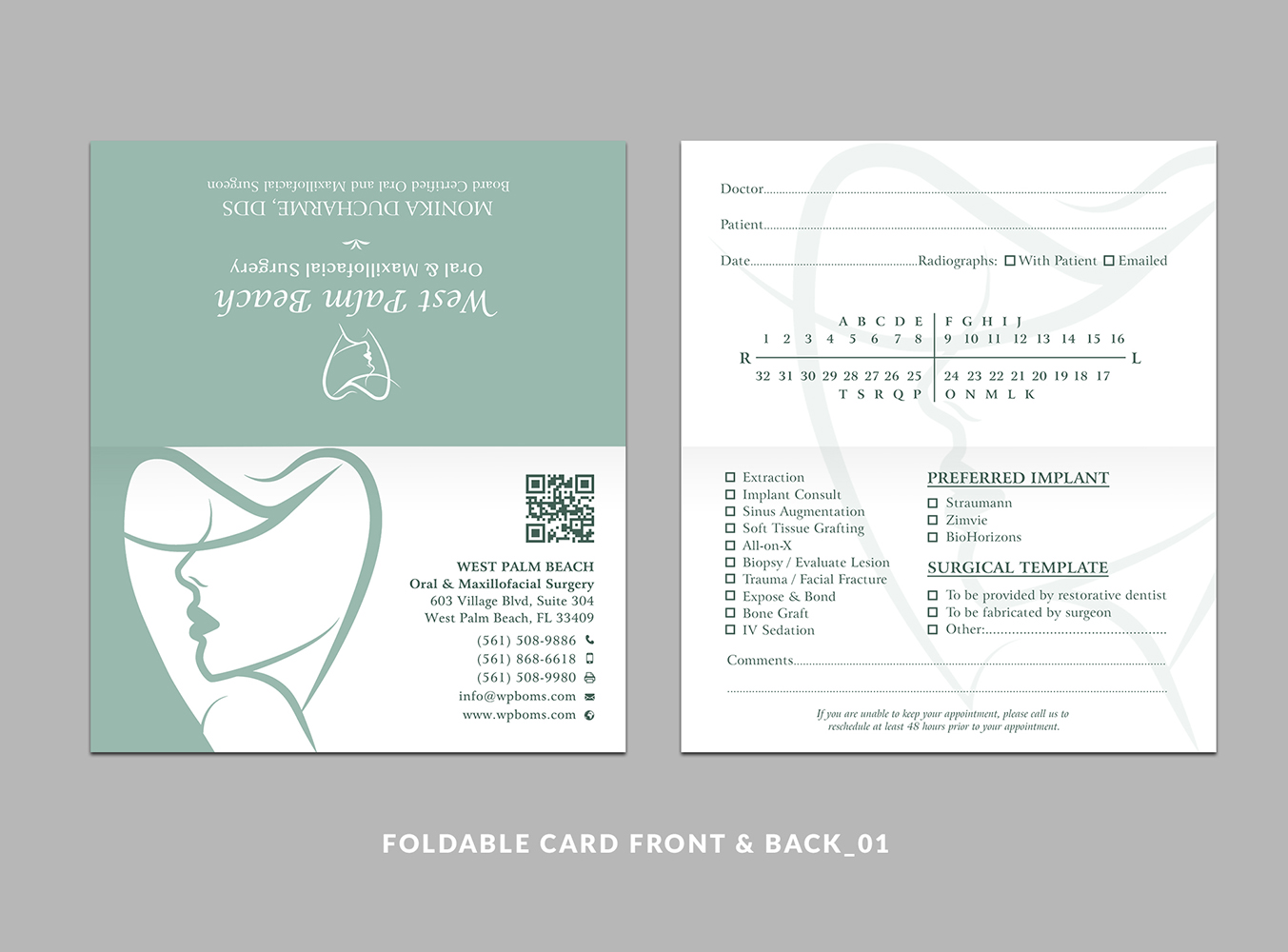 Stationery Design by Sun Moon Graphic Designer for West Palm Beach Oral and Maxillofacial Surgery | Design #33257741