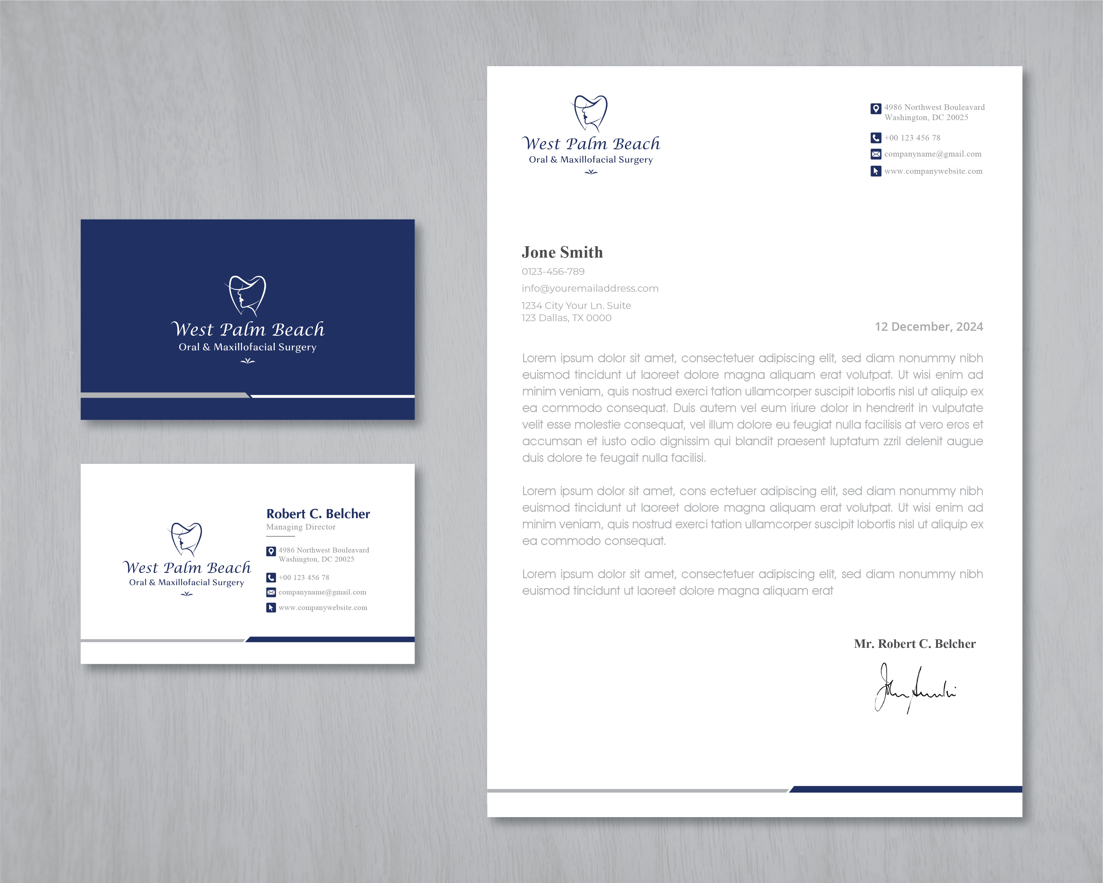 Stationery Design by artbitin for West Palm Beach Oral and Maxillofacial Surgery | Design #32784843
