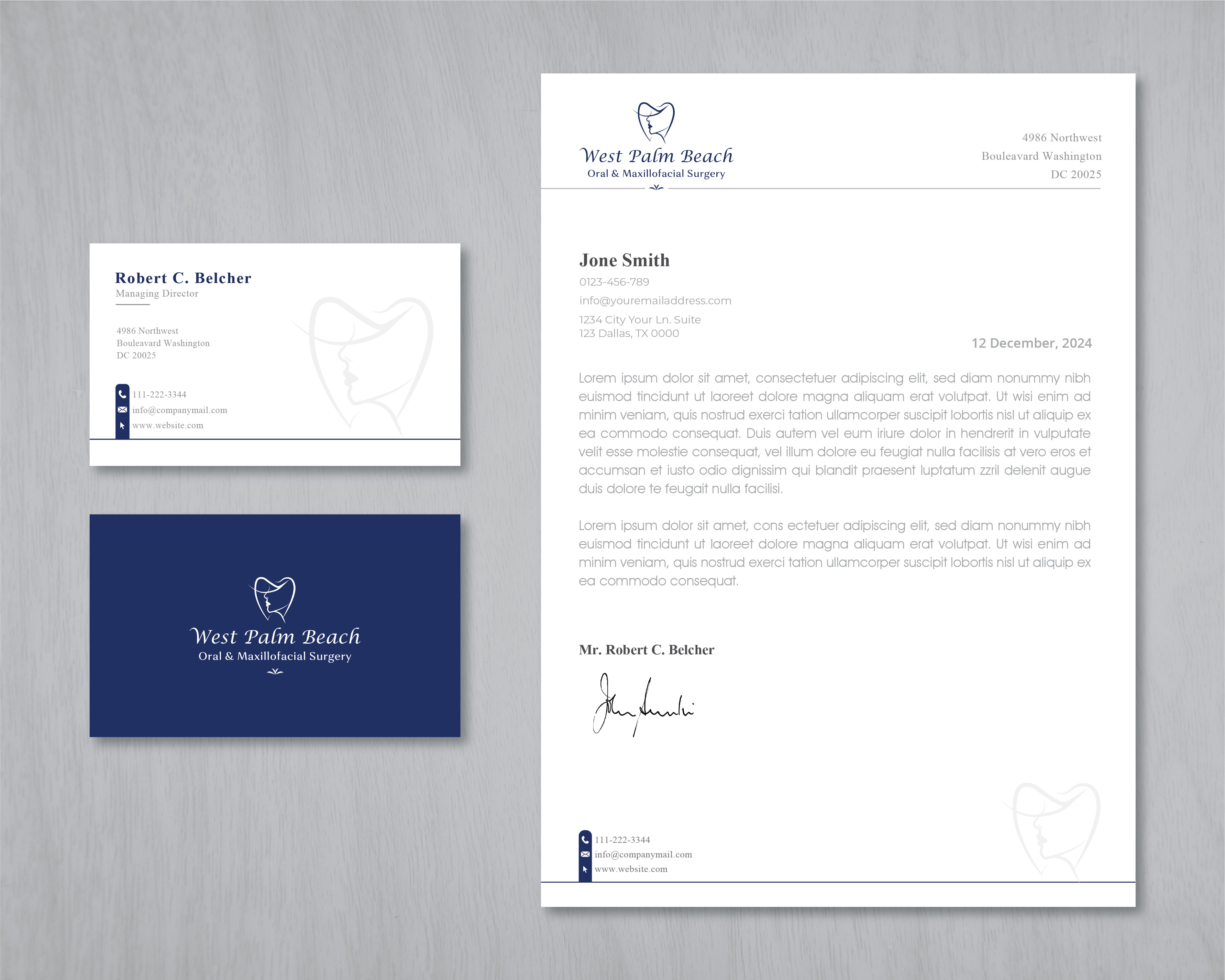 Stationery Design by artbitin for West Palm Beach Oral and Maxillofacial Surgery | Design #32784846