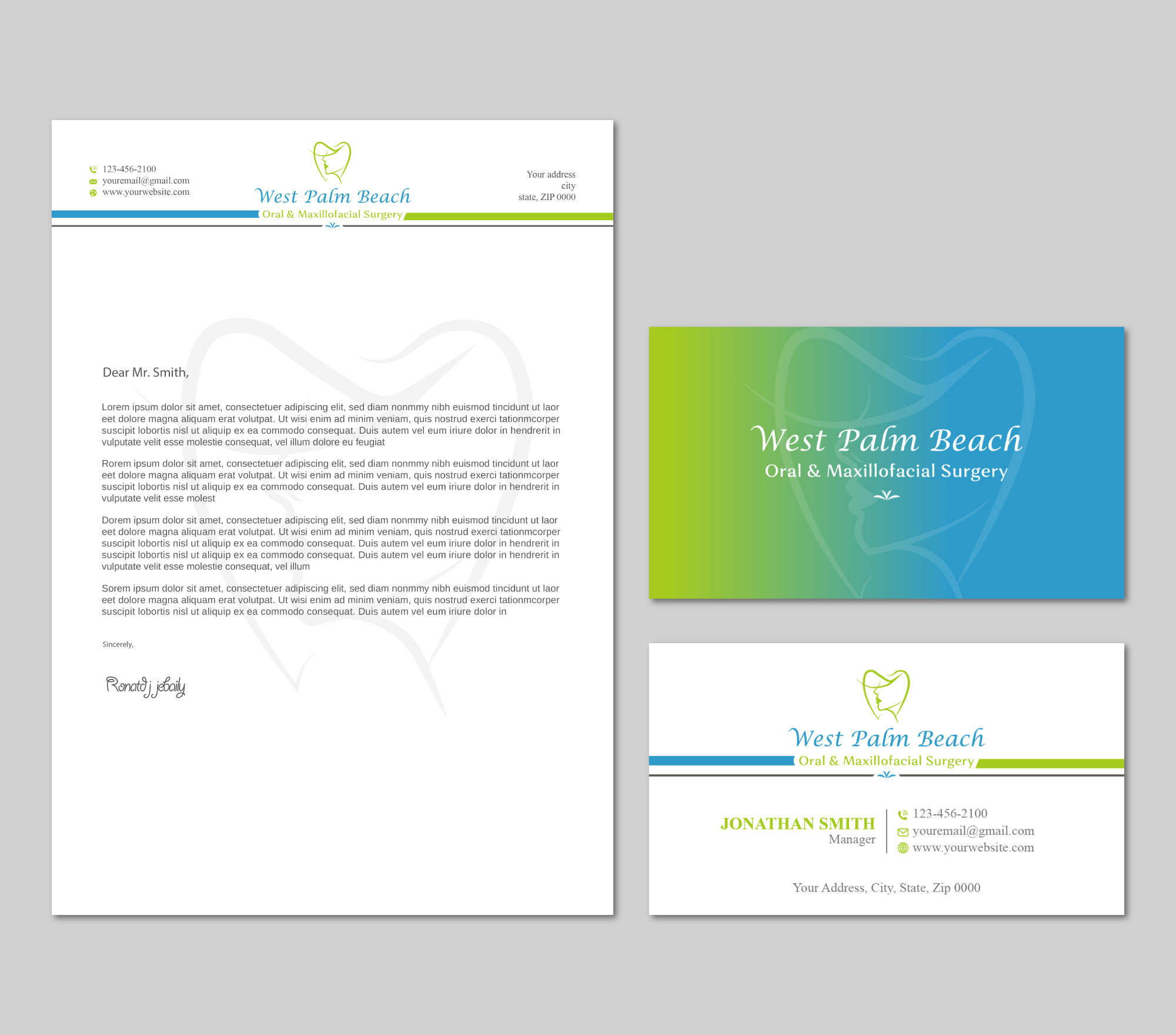 Stationery Design by LAXMI DESIGNHUB for West Palm Beach Oral and Maxillofacial Surgery | Design #32798426