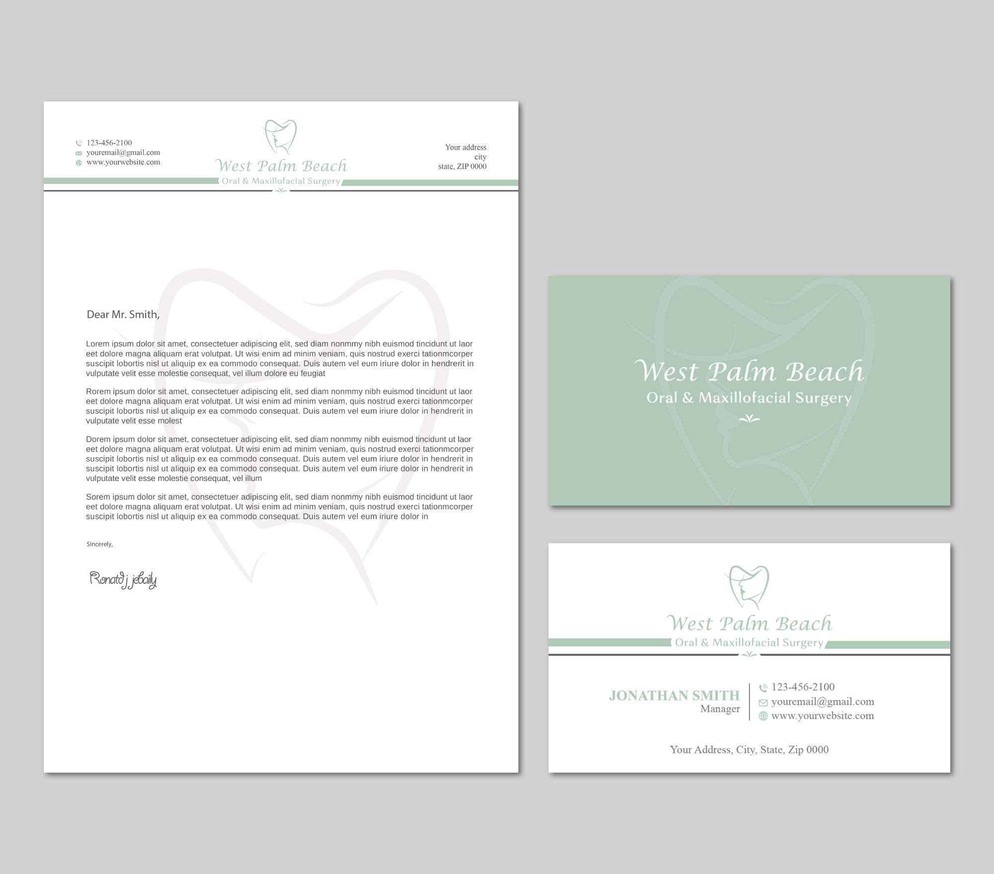 Stationery Design by LAXMI DESIGNHUB for West Palm Beach Oral and Maxillofacial Surgery | Design #32856983
