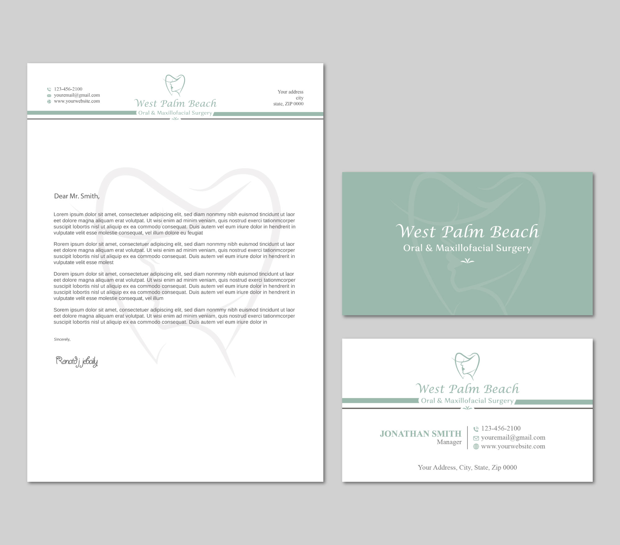 Stationery Design by LAXMI DESIGNHUB for West Palm Beach Oral and Maxillofacial Surgery | Design: #32856988