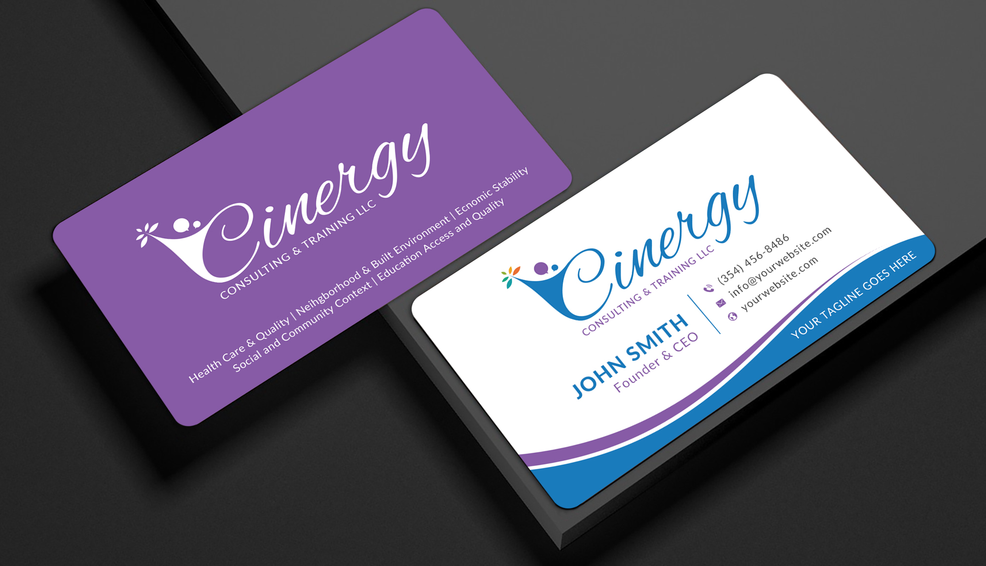 Diseño de Tarjeta de Presentación por Sun Moon Graphic Designer para Cinergy Consulting and Training  | Diseño #32799199
