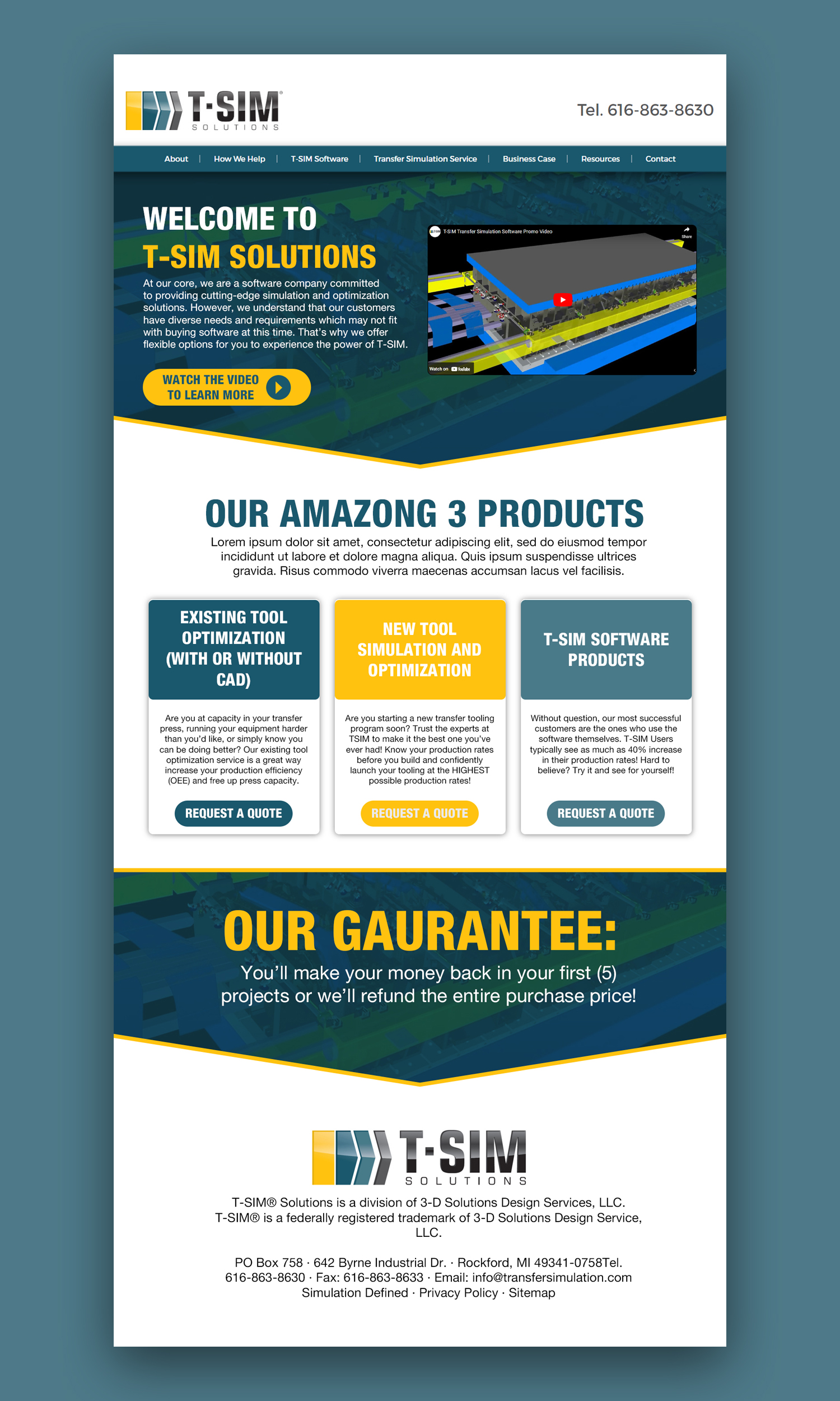 Landing Page Design by nguruzzdng for T-SIM Solutions | Design #32805448