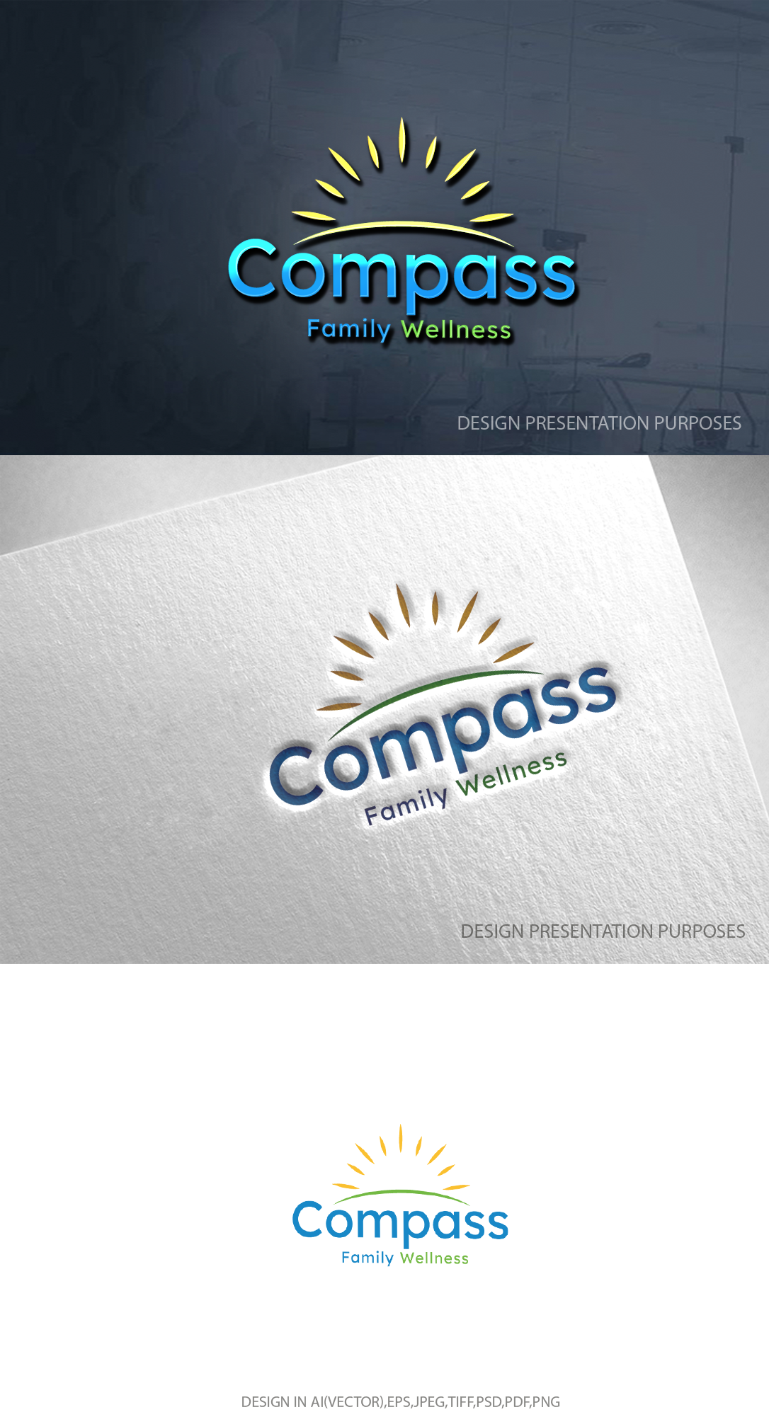 Logo Design by zebronicgraphic for Compass Family Chiropractic | Design #32829369