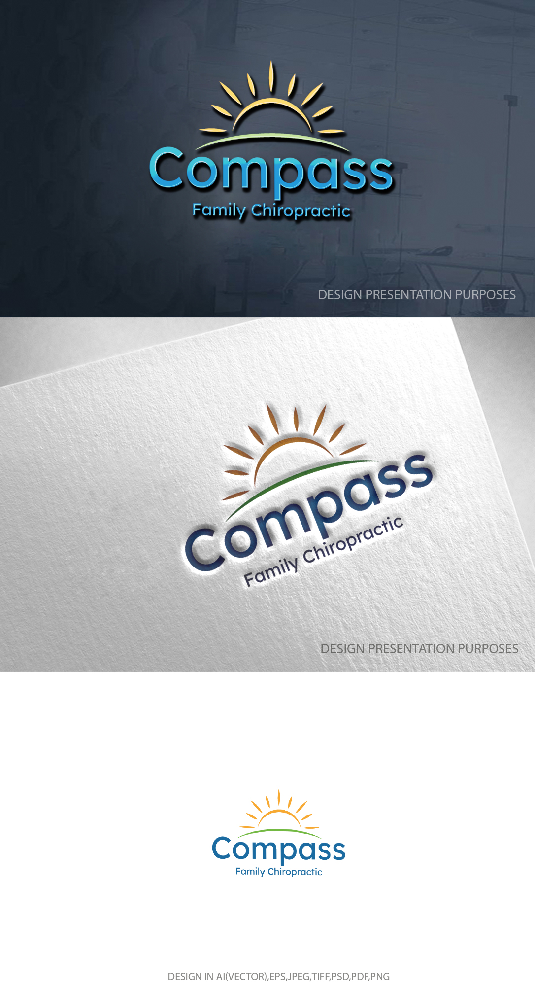 Diseño de Logo por zebronicgraphic para Compass Family Chiropractic | Diseño #32833530