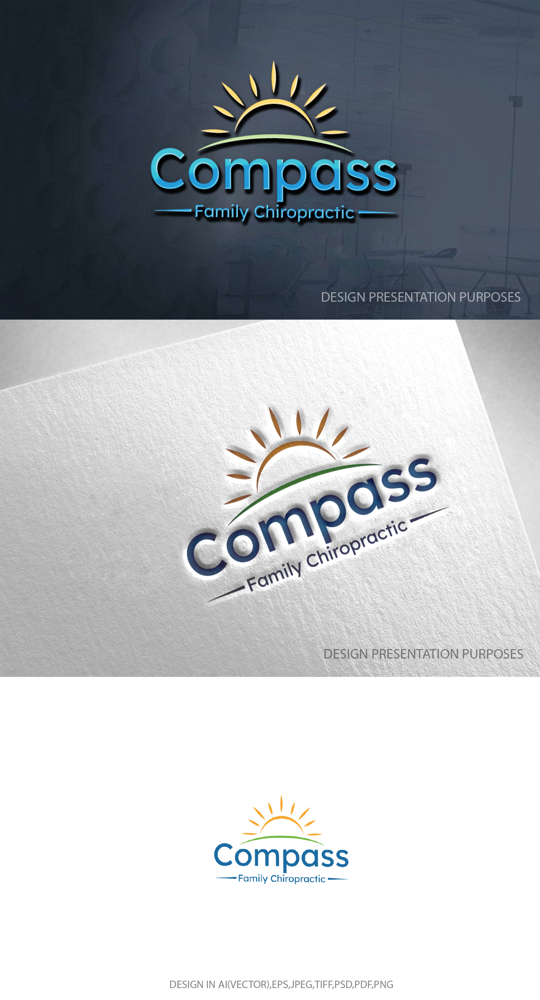 Logo Design by zebronicgraphic for Compass Family Chiropractic | Design #32833531