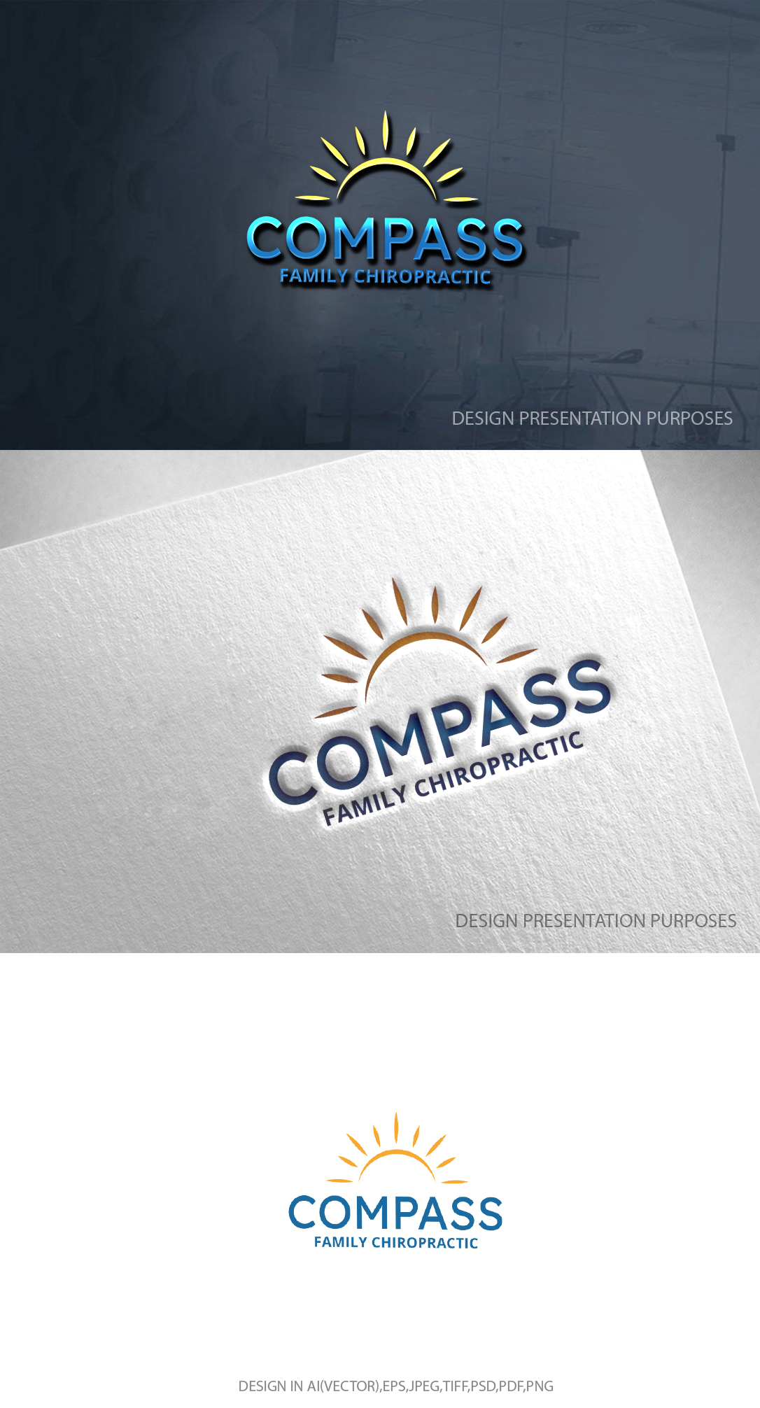 Logo Design by zebronicgraphic for Compass Family Chiropractic | Design #32839244