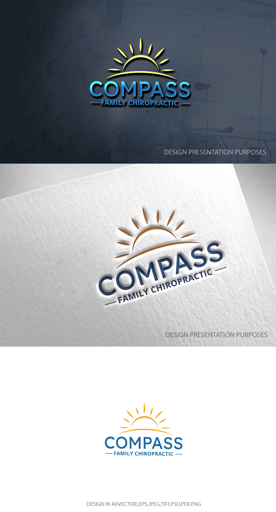 Logo Design by zebronicgraphic for Compass Family Chiropractic | Design #32839245