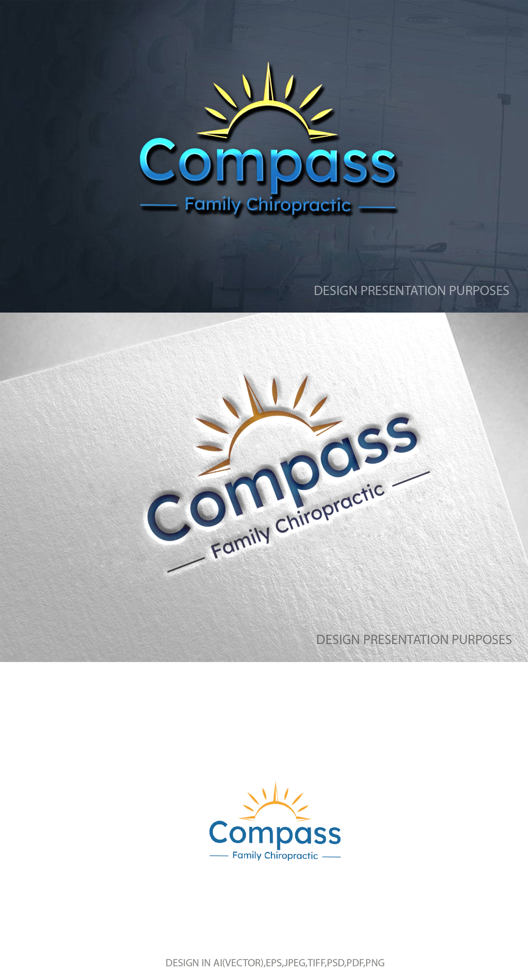Logo Design by zebronicgraphic for Compass Family Chiropractic | Design #32853780