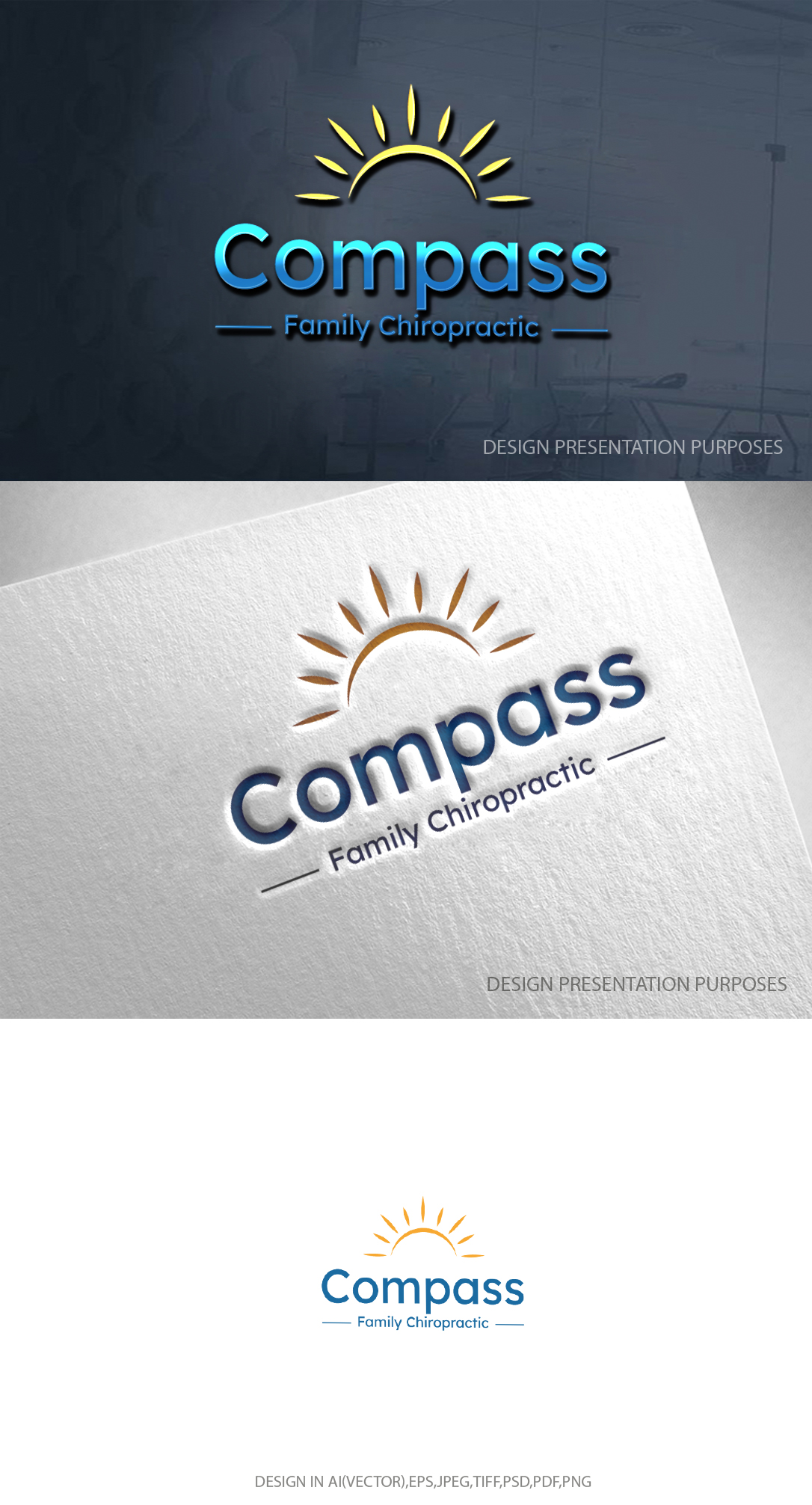 Diseño de Logo por zebronicgraphic para Compass Family Chiropractic | Diseño #32853781