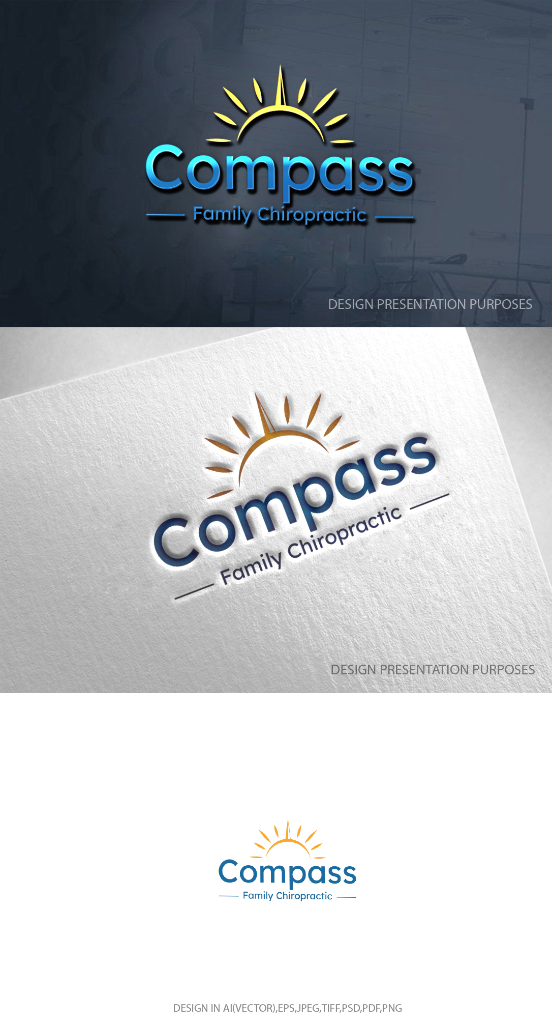 Diseño de Logo por zebronicgraphic para Compass Family Chiropractic | Diseño #32853782