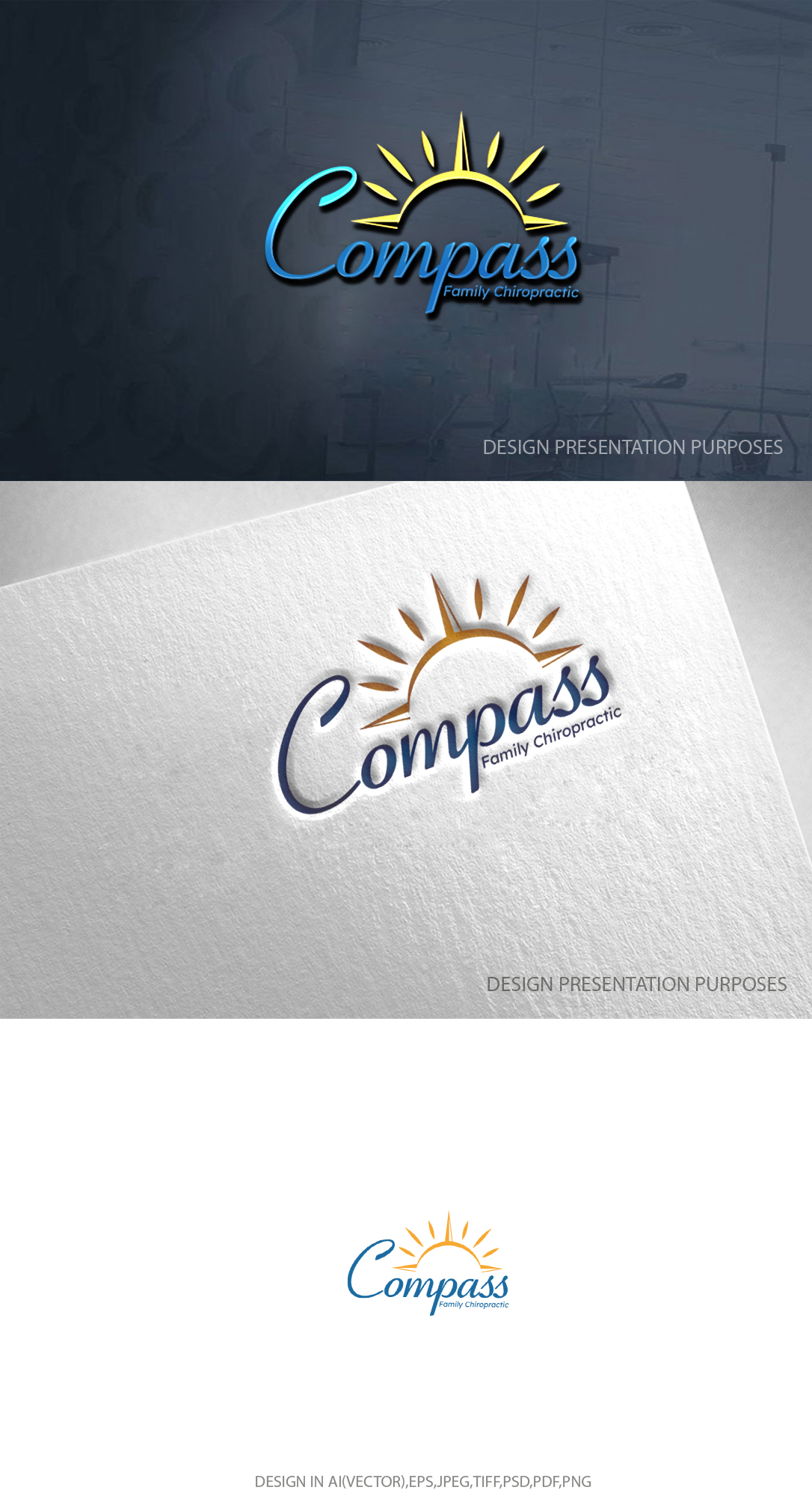 Logo Design by zebronicgraphic for Compass Family Chiropractic | Design #32853821