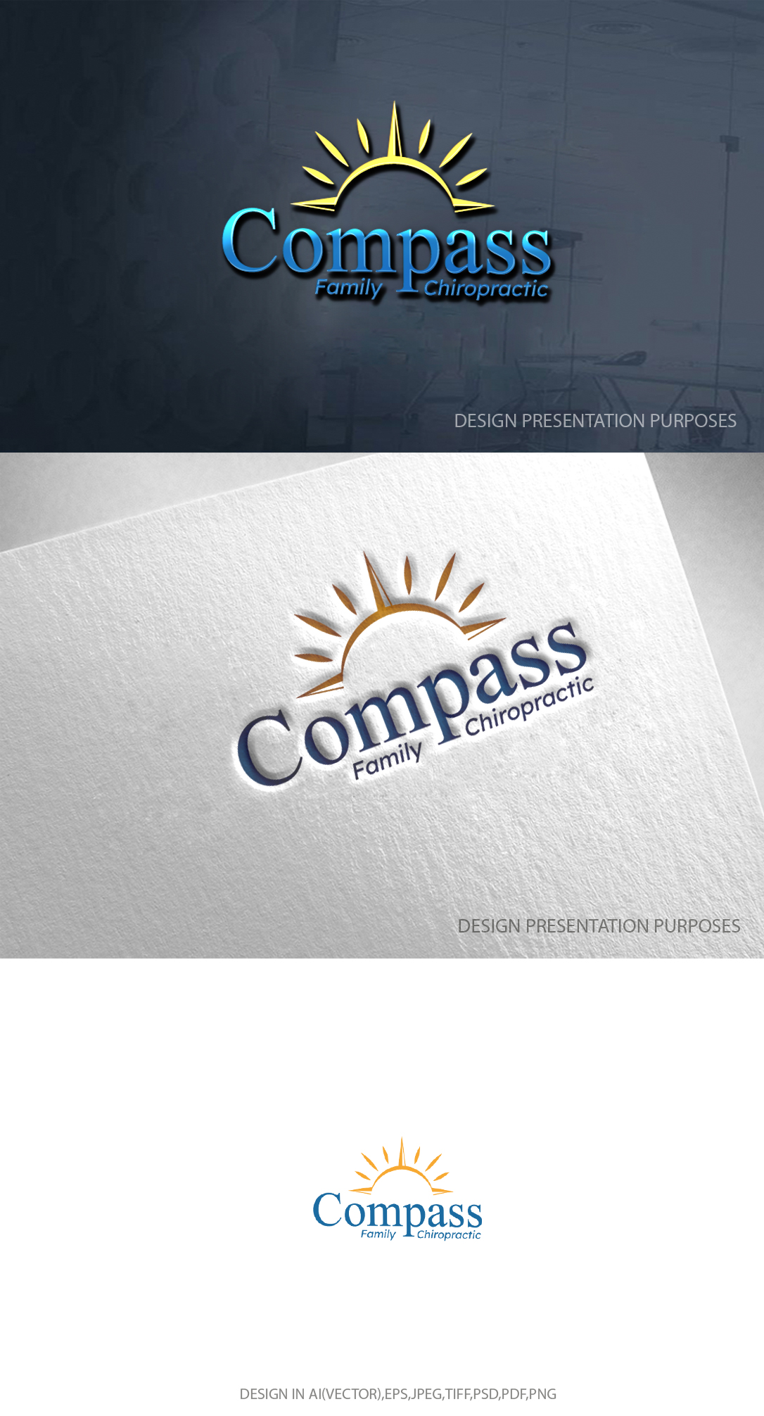 Logo Design by zebronicgraphic for Compass Family Chiropractic | Design #32853822
