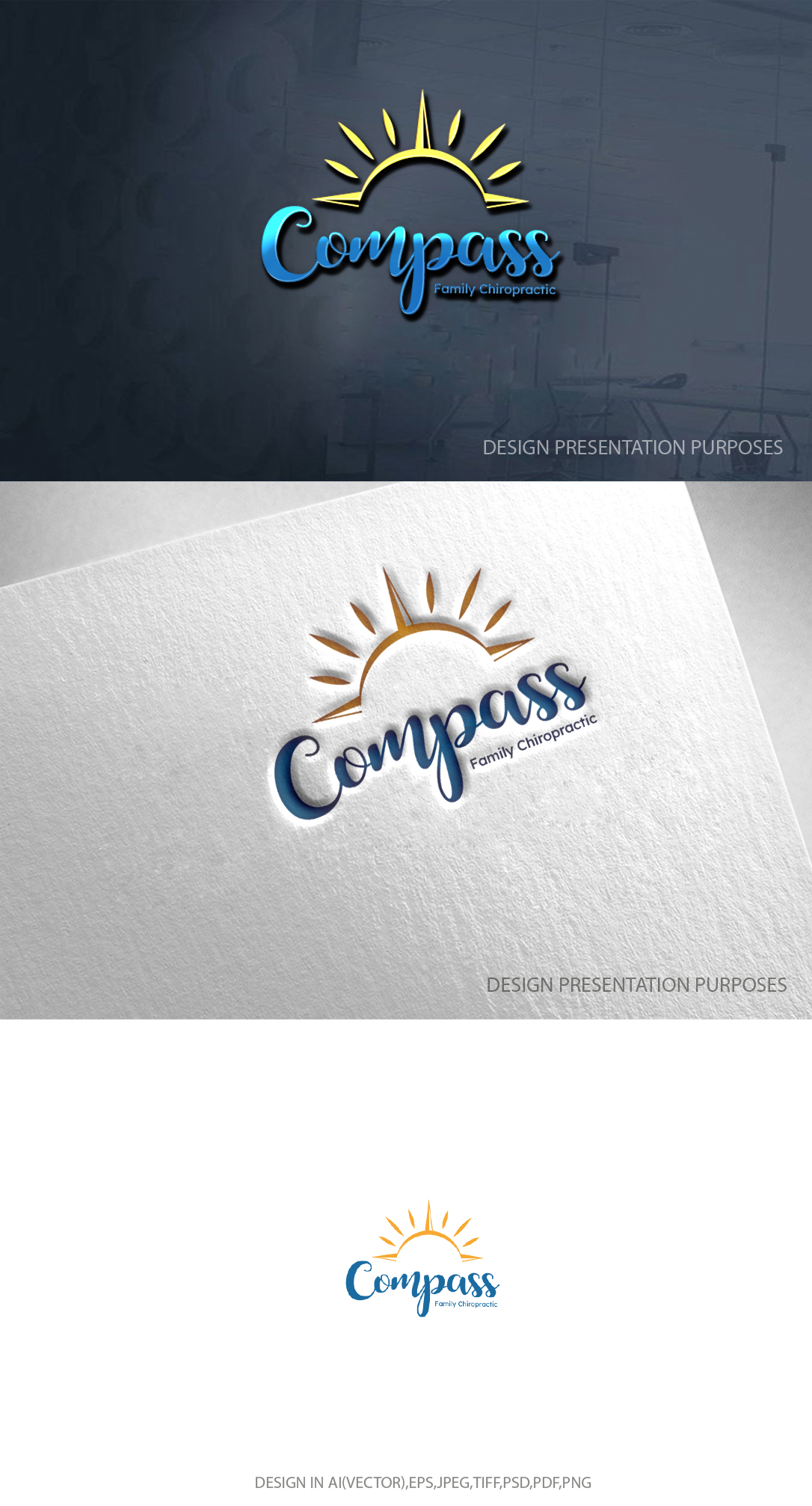 Logo Design by zebronicgraphic for Compass Family Chiropractic | Design #32853823