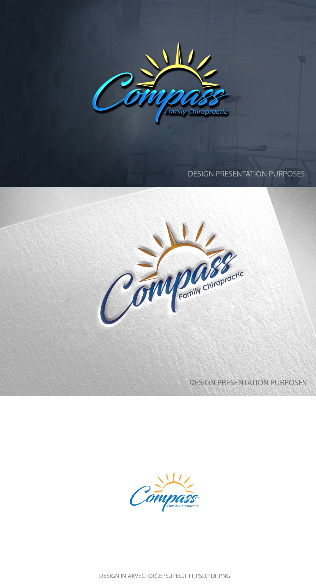 Logo Design by zebronicgraphic for Compass Family Chiropractic | Design #32853825