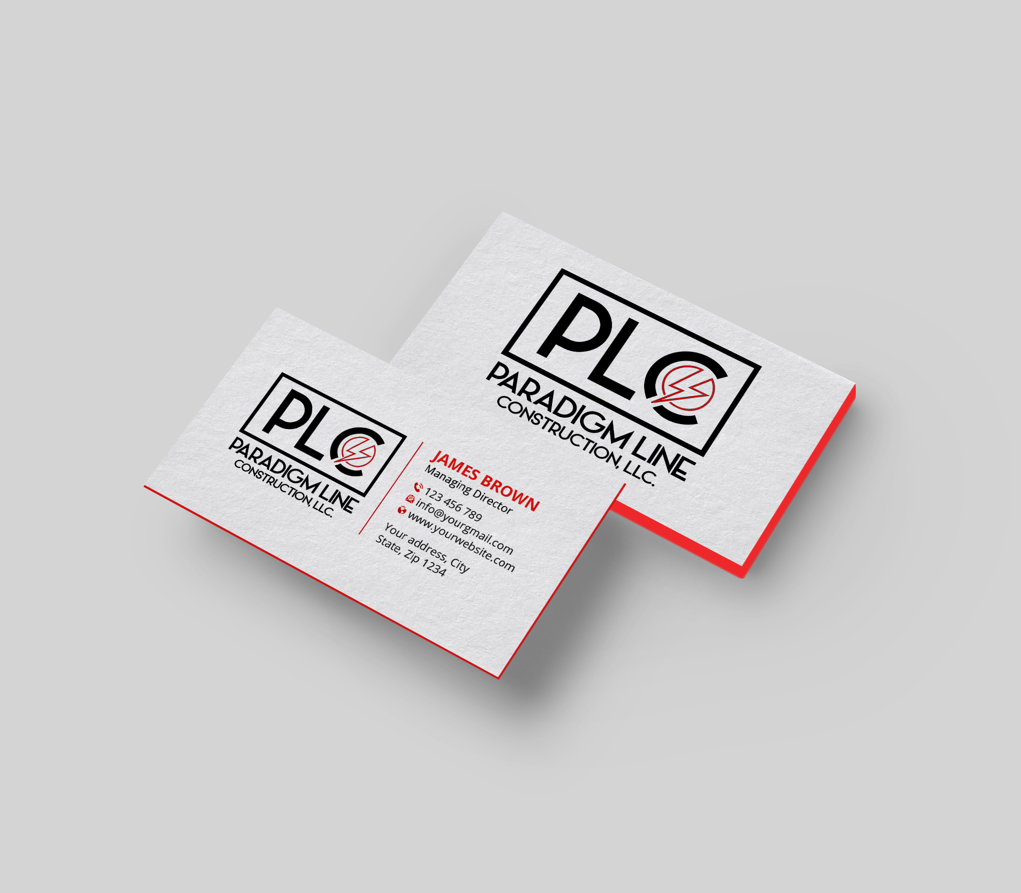 Business Card Design by Expert Bappy for PARADIGM LINE CONSTRUCTION LLC | Design #32789610