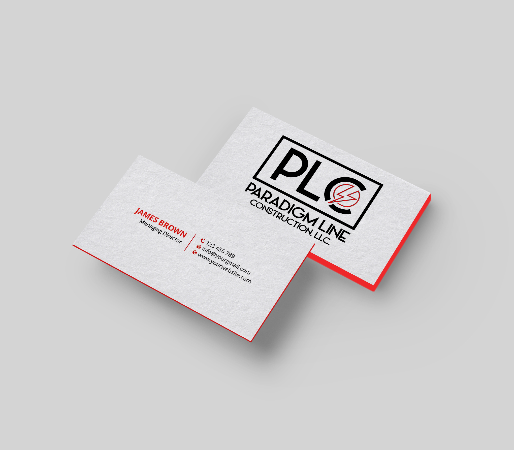 Business Card Design by Expert Bappy for PARADIGM LINE CONSTRUCTION LLC | Design #32789611