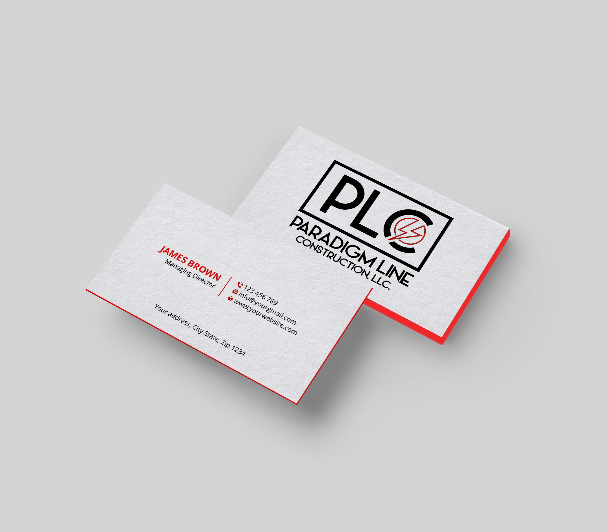 Business Card Design by Expert Bappy for PARADIGM LINE CONSTRUCTION LLC | Design #32789612