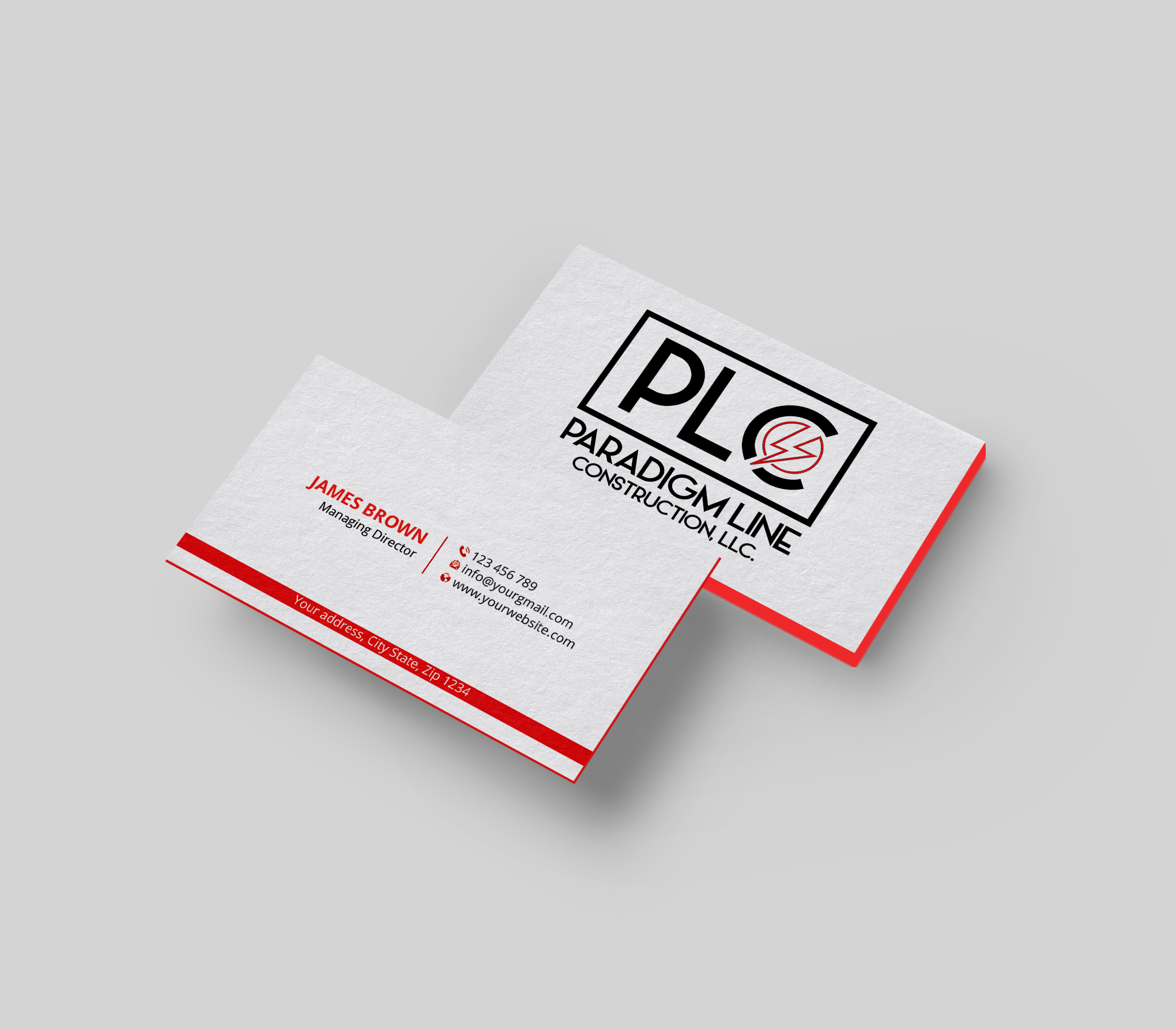 Business Card Design by Expert Bappy for PARADIGM LINE CONSTRUCTION LLC | Design #32789613