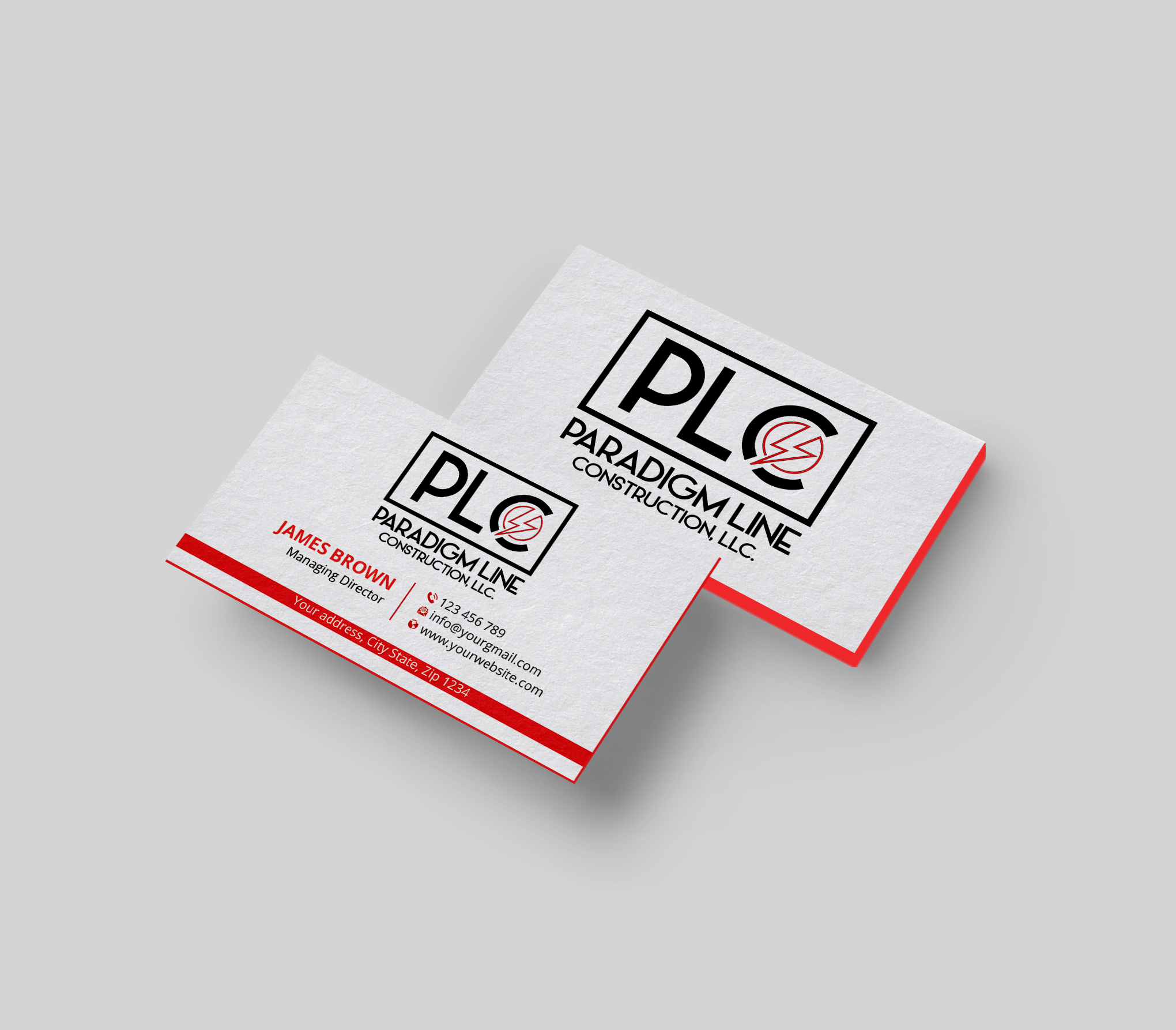 Business Card Design by Expert Bappy for PARADIGM LINE CONSTRUCTION LLC | Design #32789641