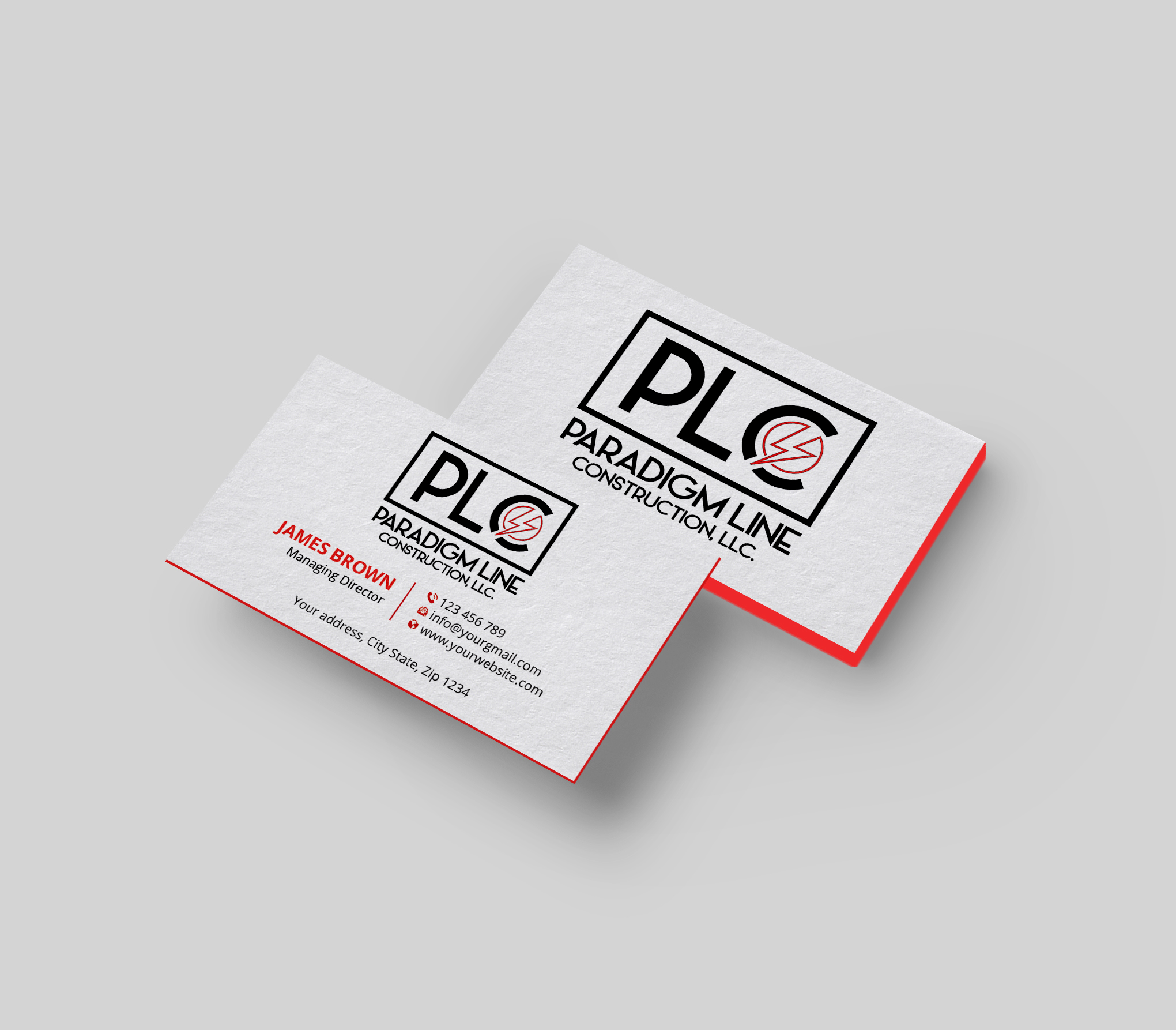 Business Card Design by Expert Bappy for PARADIGM LINE CONSTRUCTION LLC | Design #32789642