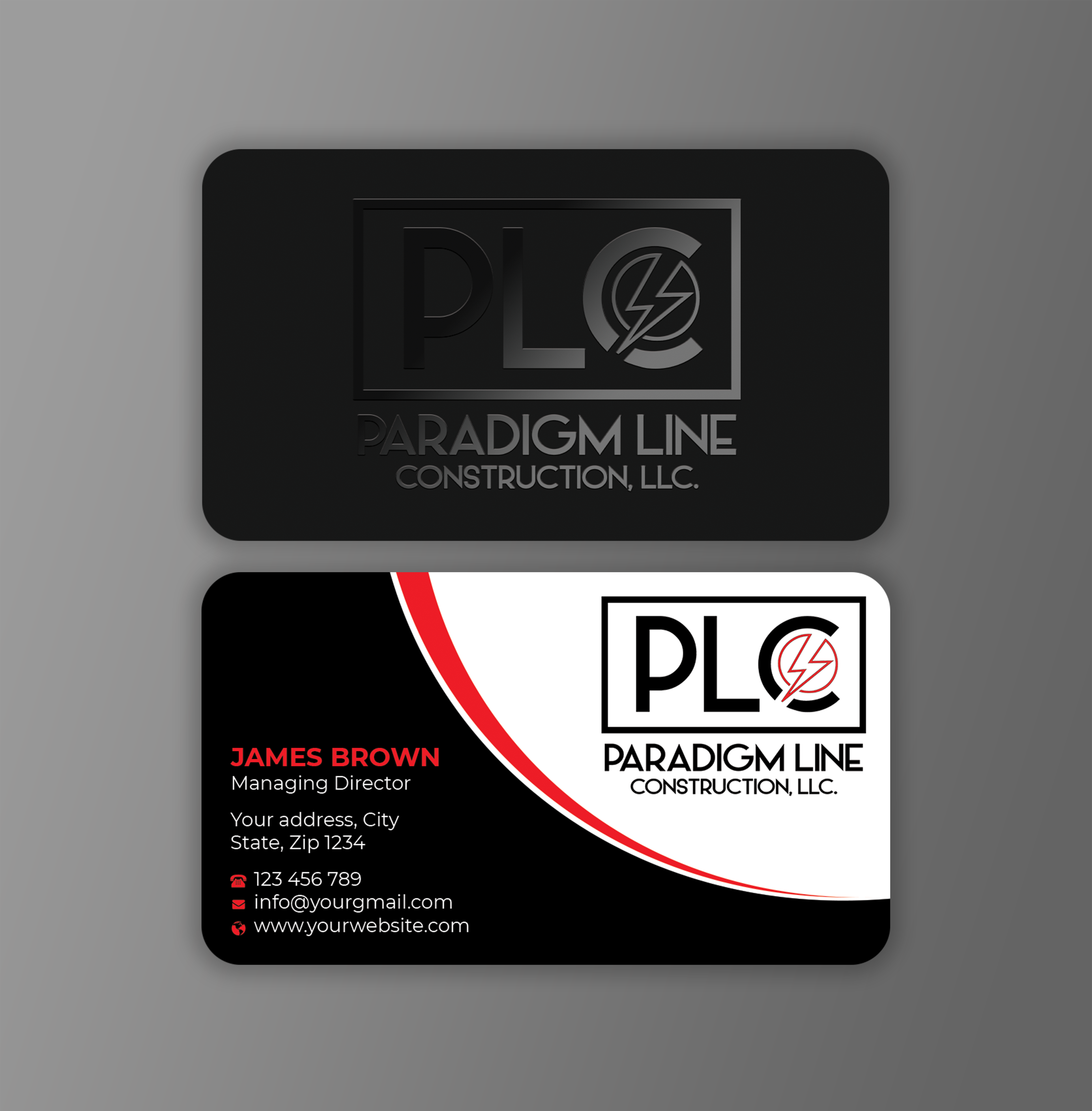 Business Card Design by Expert Bappy for PARADIGM LINE CONSTRUCTION LLC | Design #32790784