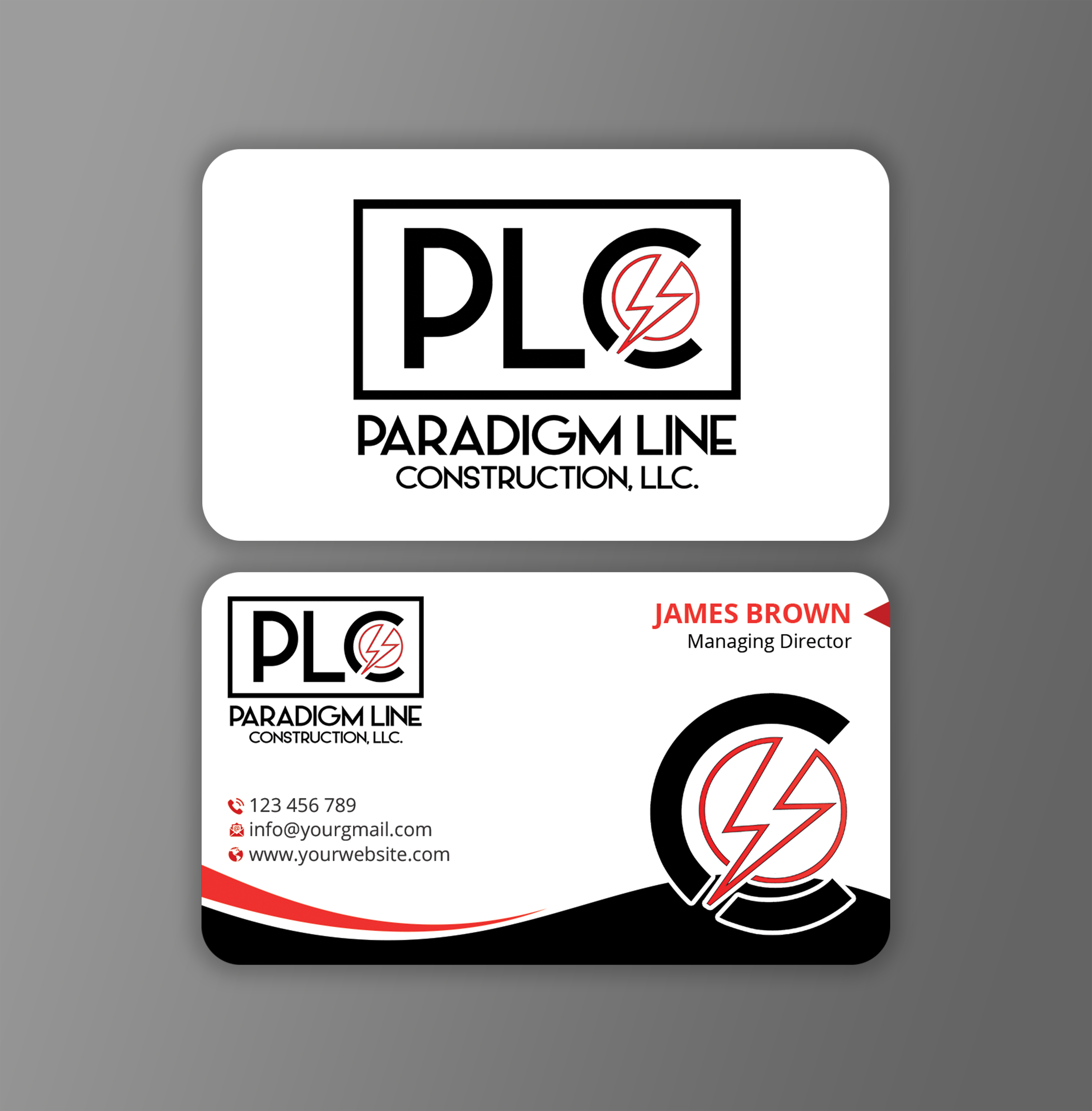 Business Card Design by Expert Bappy for PARADIGM LINE CONSTRUCTION LLC | Design #32790785