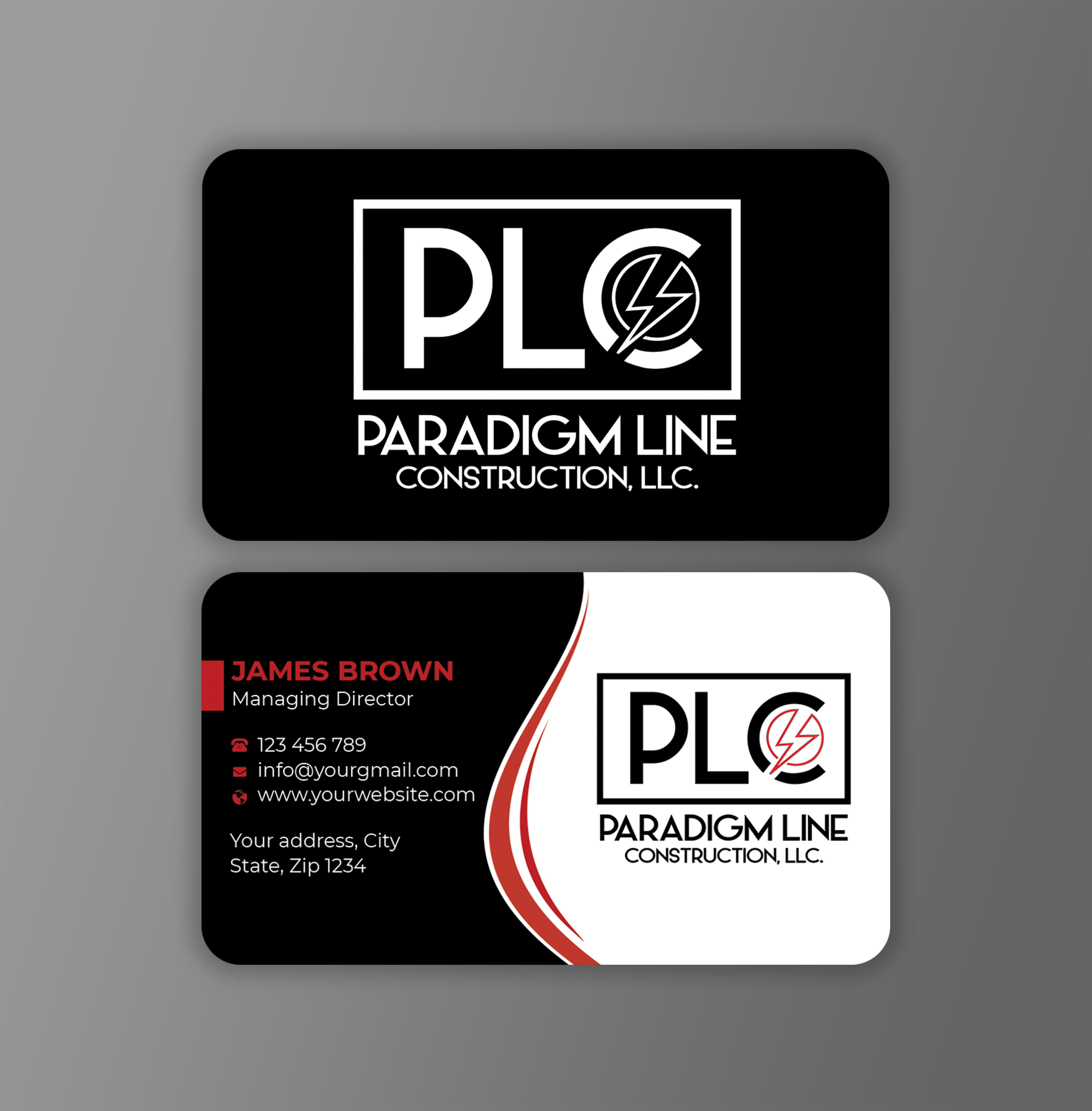 Business Card Design by Expert Bappy for PARADIGM LINE CONSTRUCTION LLC | Design #32790786