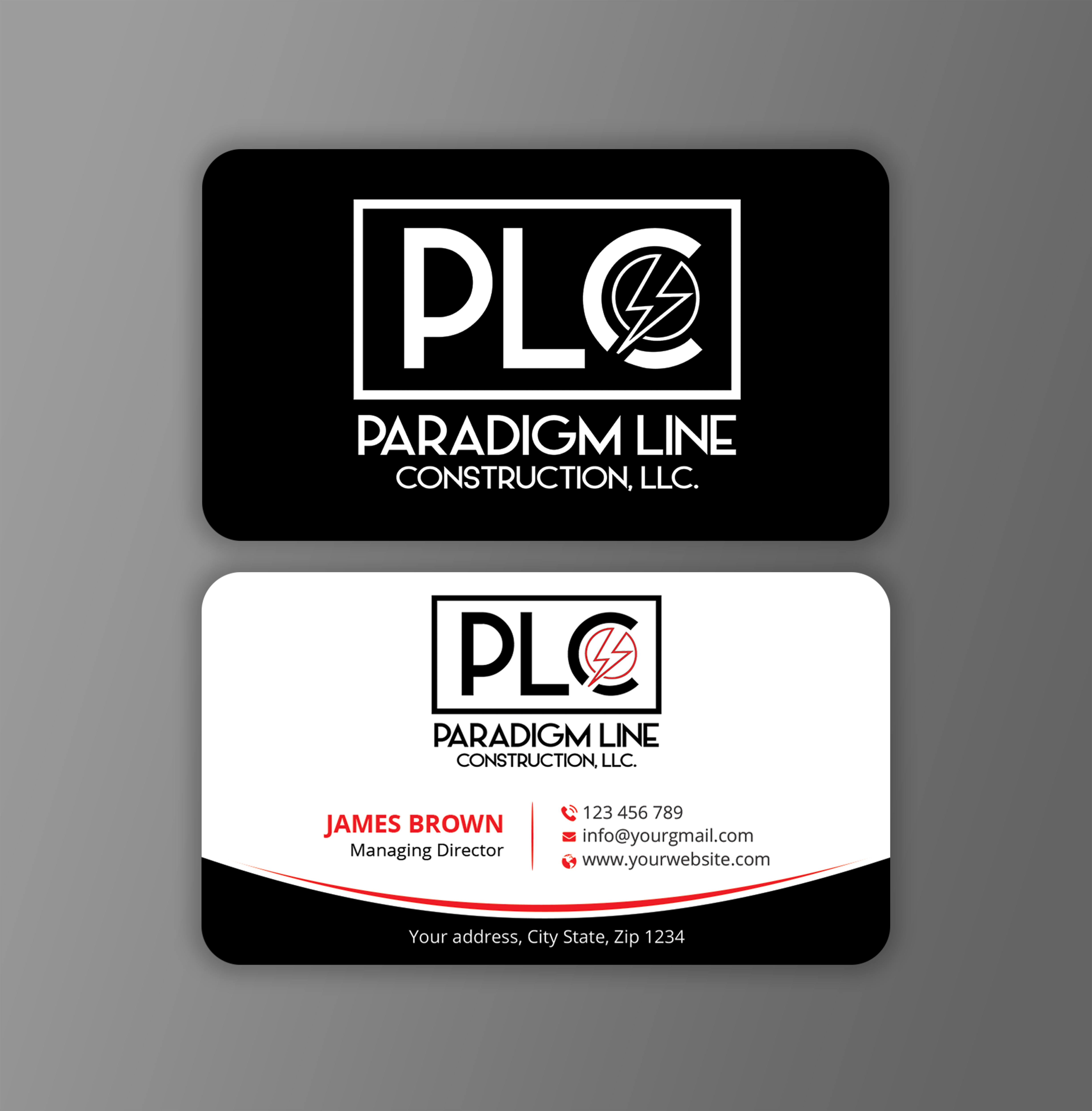 Business Card Design by Expert Bappy for PARADIGM LINE CONSTRUCTION LLC | Design #32791326