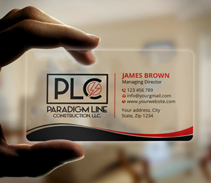 Business Card Design by Expert Bappy for PARADIGM LINE CONSTRUCTION LLC | Design: #32792092