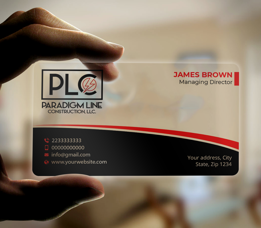 Business Card Design by Expert Bappy for PARADIGM LINE CONSTRUCTION LLC | Design #32792489