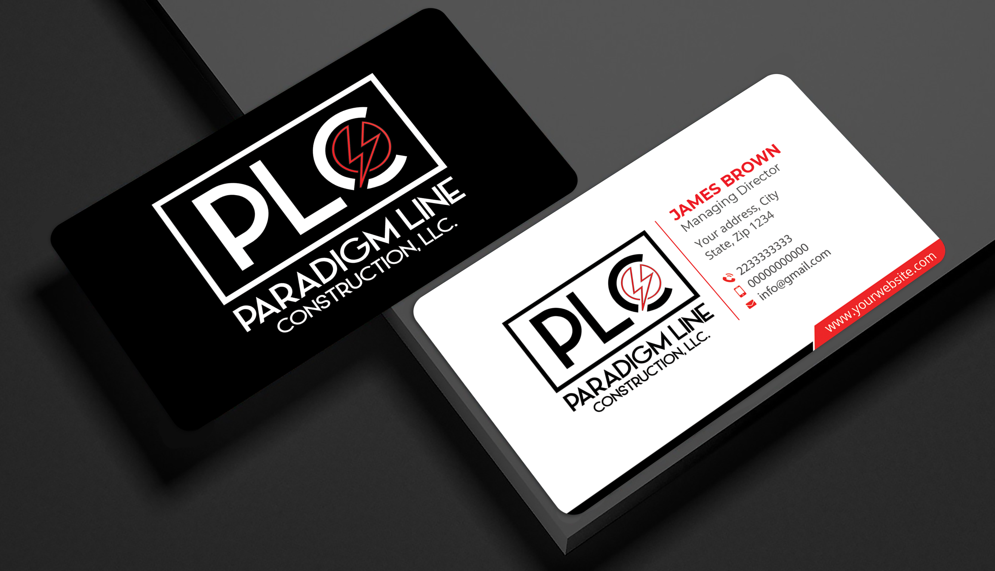 Business Card Design by Expert Bappy for PARADIGM LINE CONSTRUCTION LLC | Design #32792566