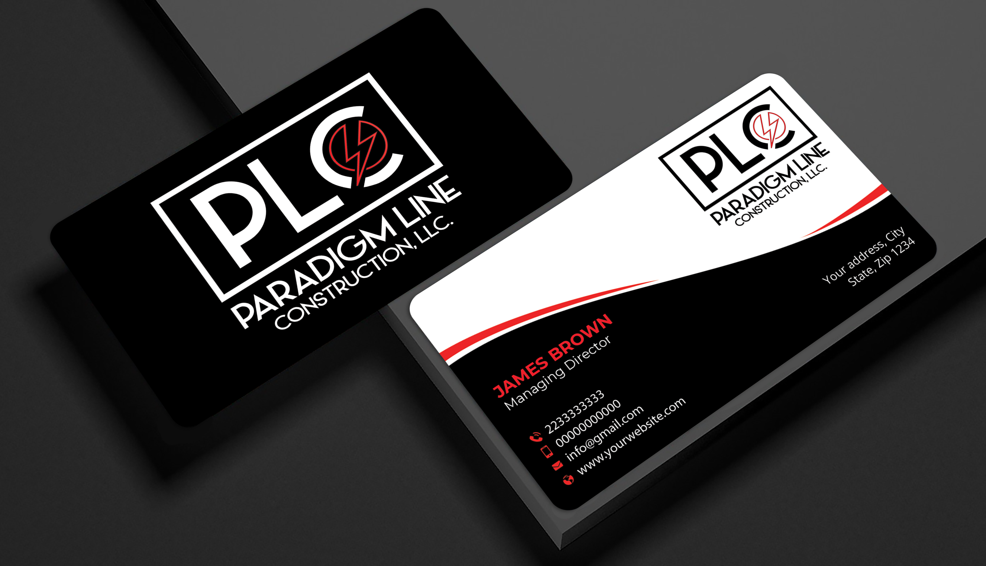 Business Card Design by Expert Bappy for PARADIGM LINE CONSTRUCTION LLC | Design #32792685