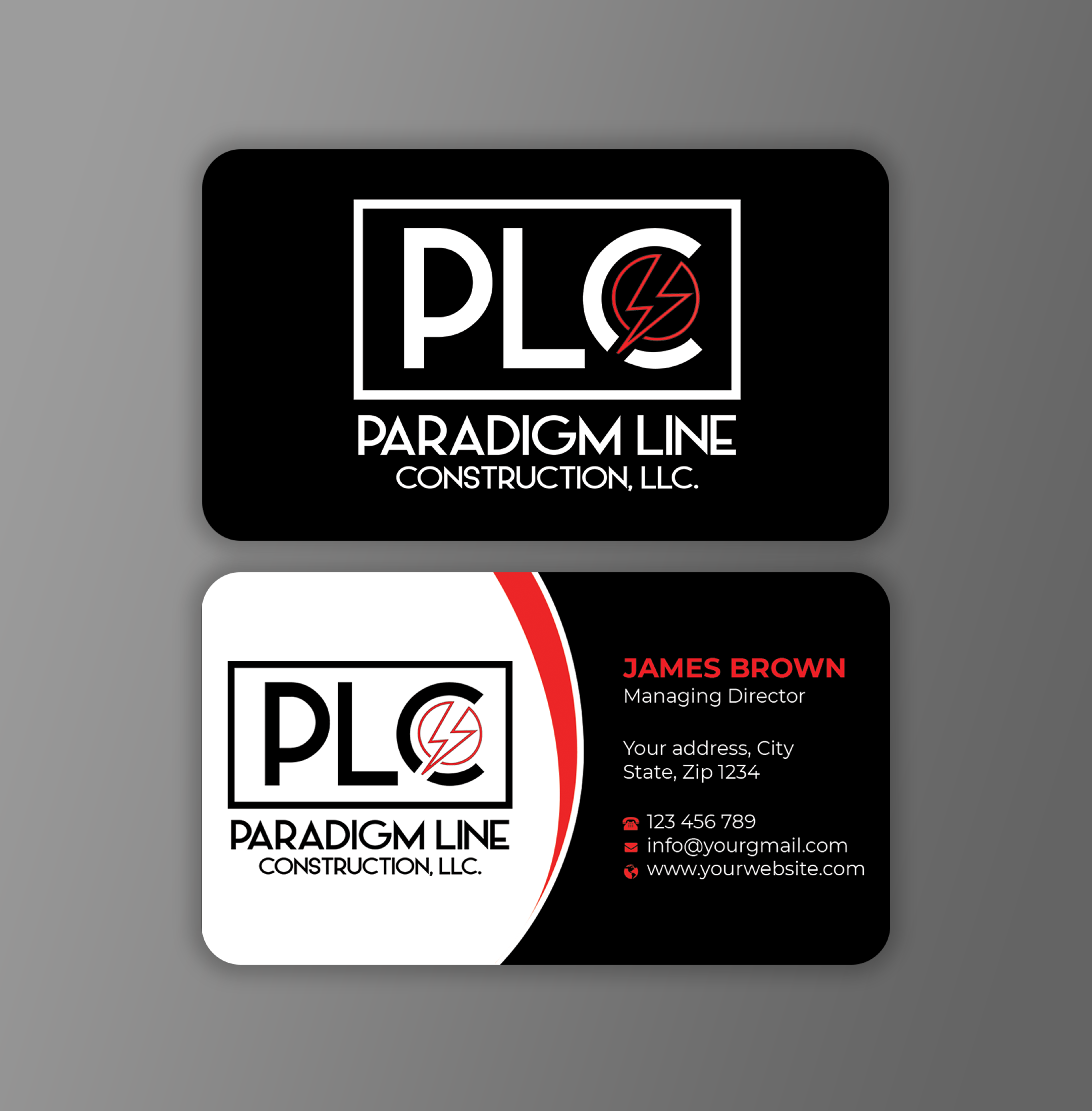 Business Card Design by Expert Bappy for PARADIGM LINE CONSTRUCTION LLC | Design #32794571